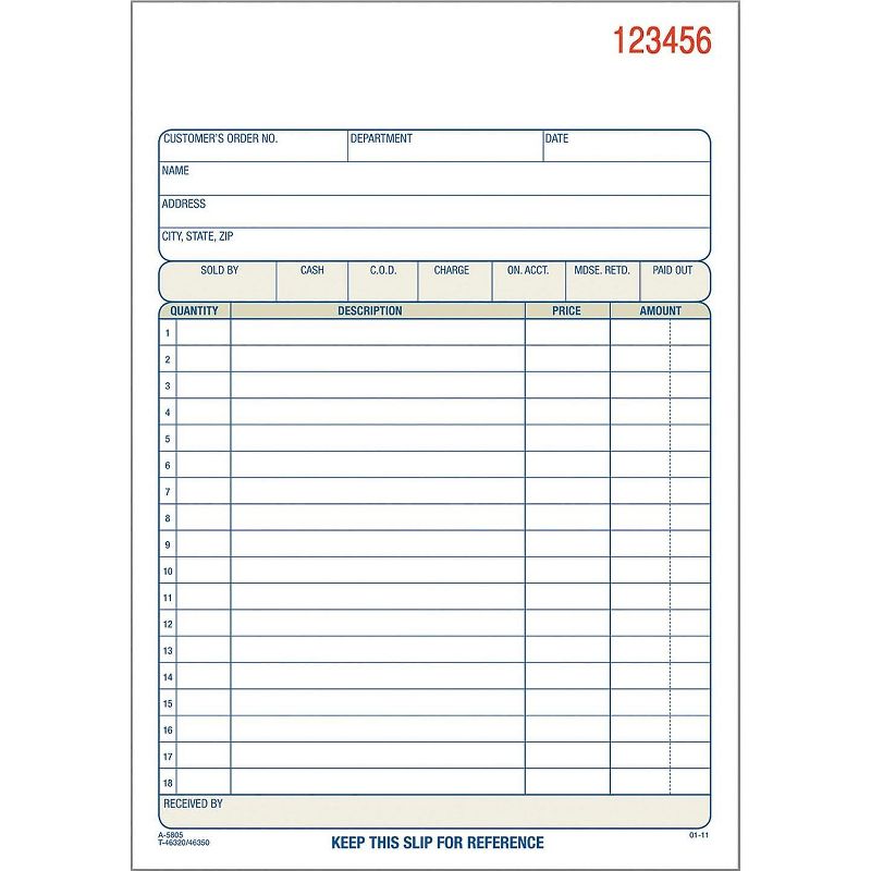 Adams Carbonless Sales Order Books 8" x 6" 2-Parts 446734