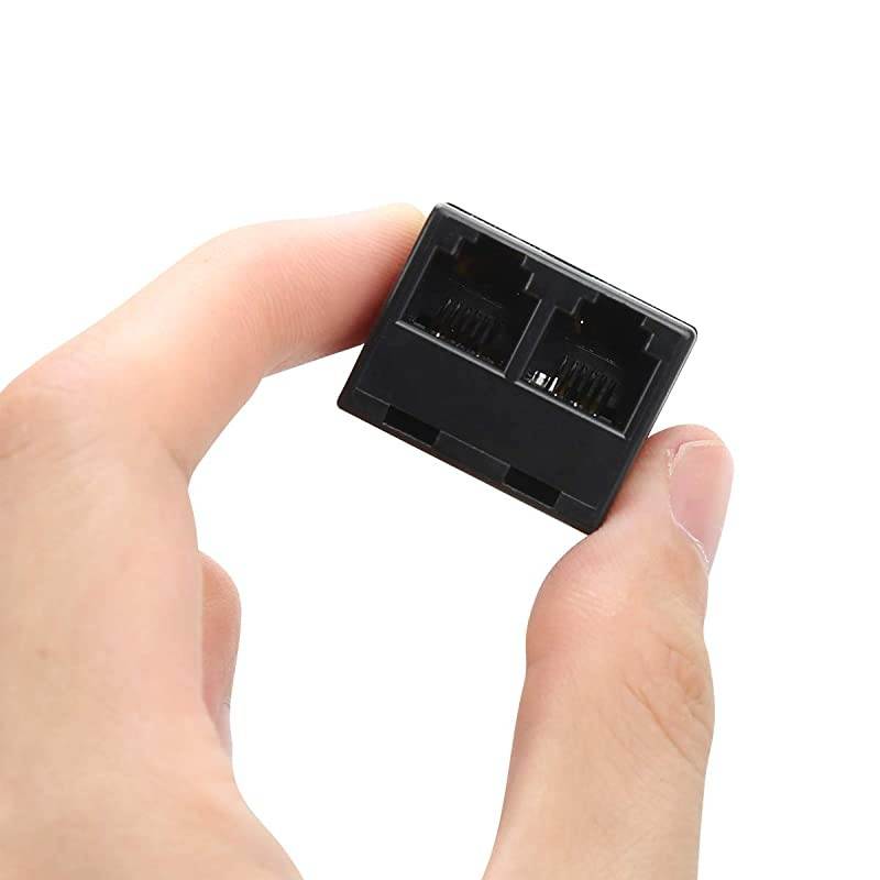 RJ12 6P6C 1 Female to 2 Female Telephone Line Splitters  Telephone Landline Cable Connector and SeparatorBlack2 Pack