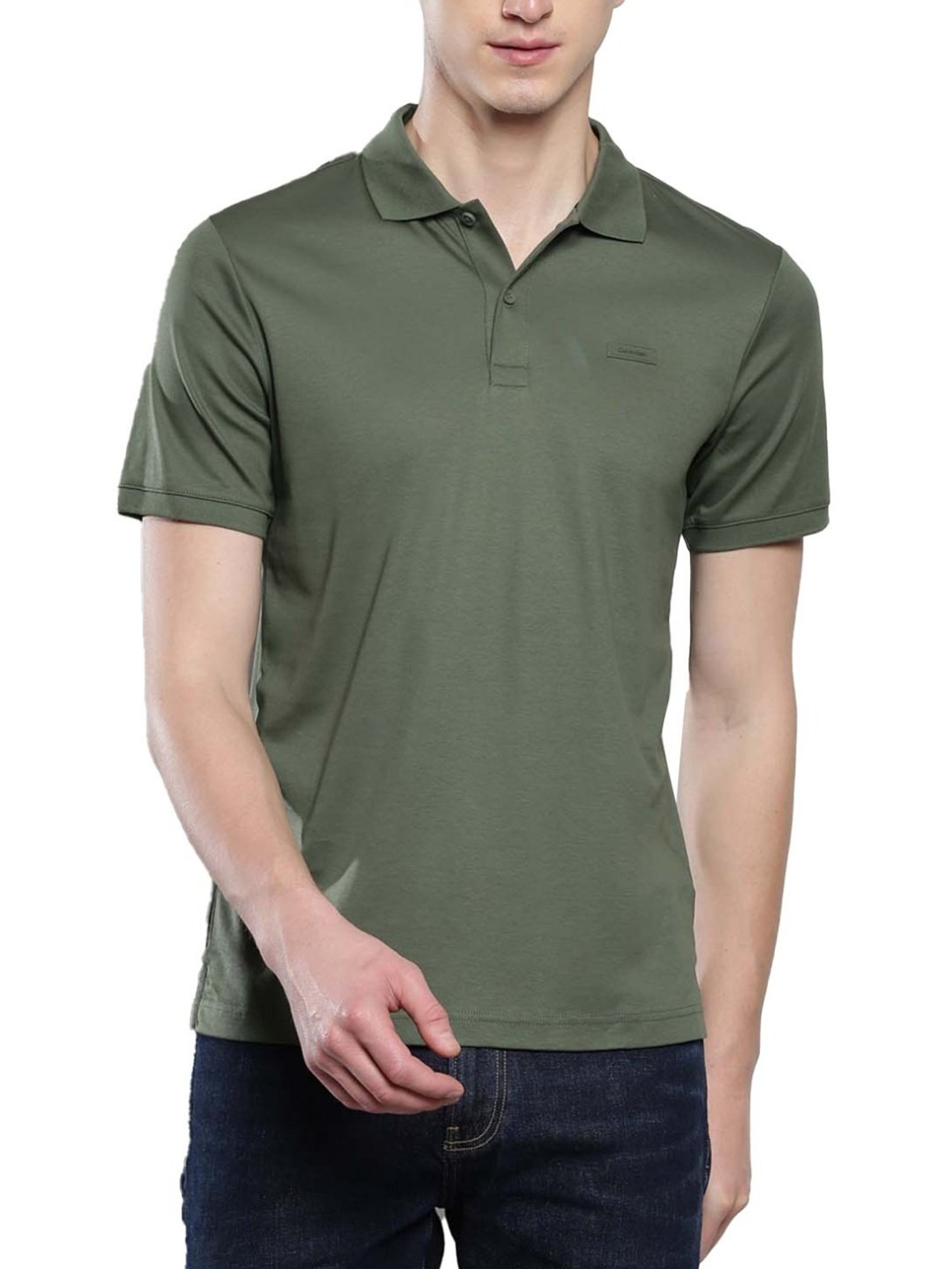 Calvin Klein Thyme Cotton Slim Fit Polo T-Shirt