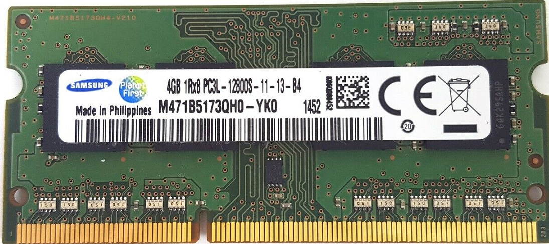 Samsung PC3L-12800S 4GB SO-DIMM 1600 MHz PC3-12800 DDR3 Memory (M471B5173QH0-YK0)