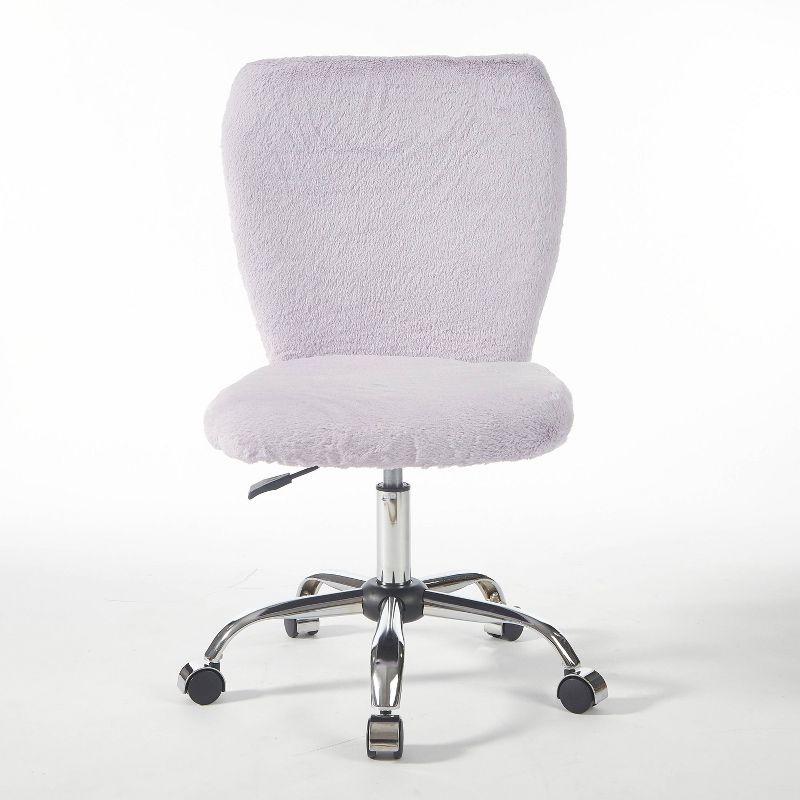 Faux Fur Rolling Computer Task Chair Lavender - Urban Shop