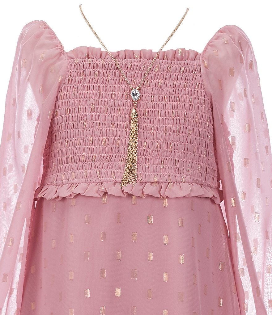 Rare Editions Big Girls 7-16 Tie-Dye Pleated Chiffon Maxi Dress