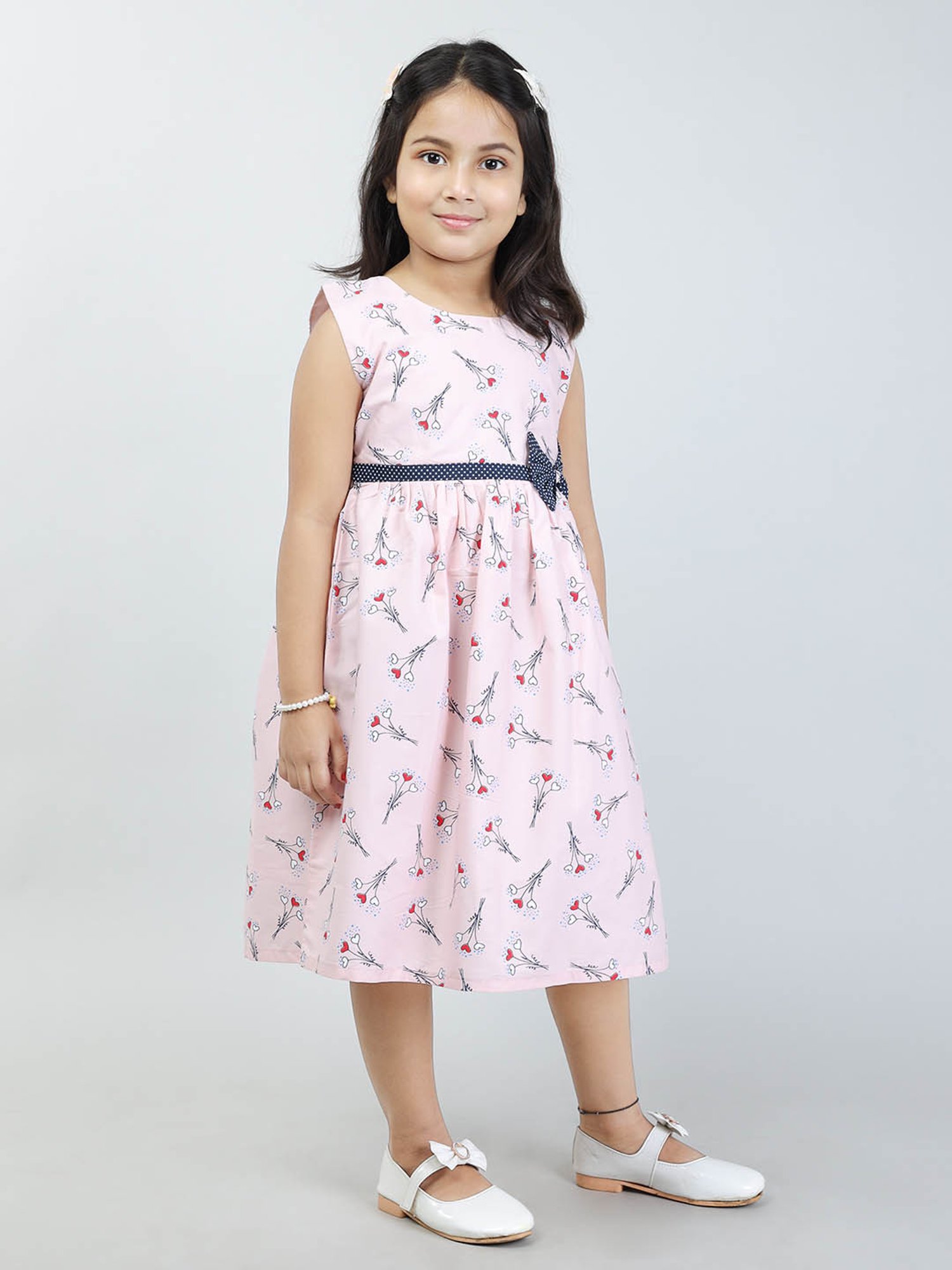 Todd N Teen Kids Light Pink Printed Frock