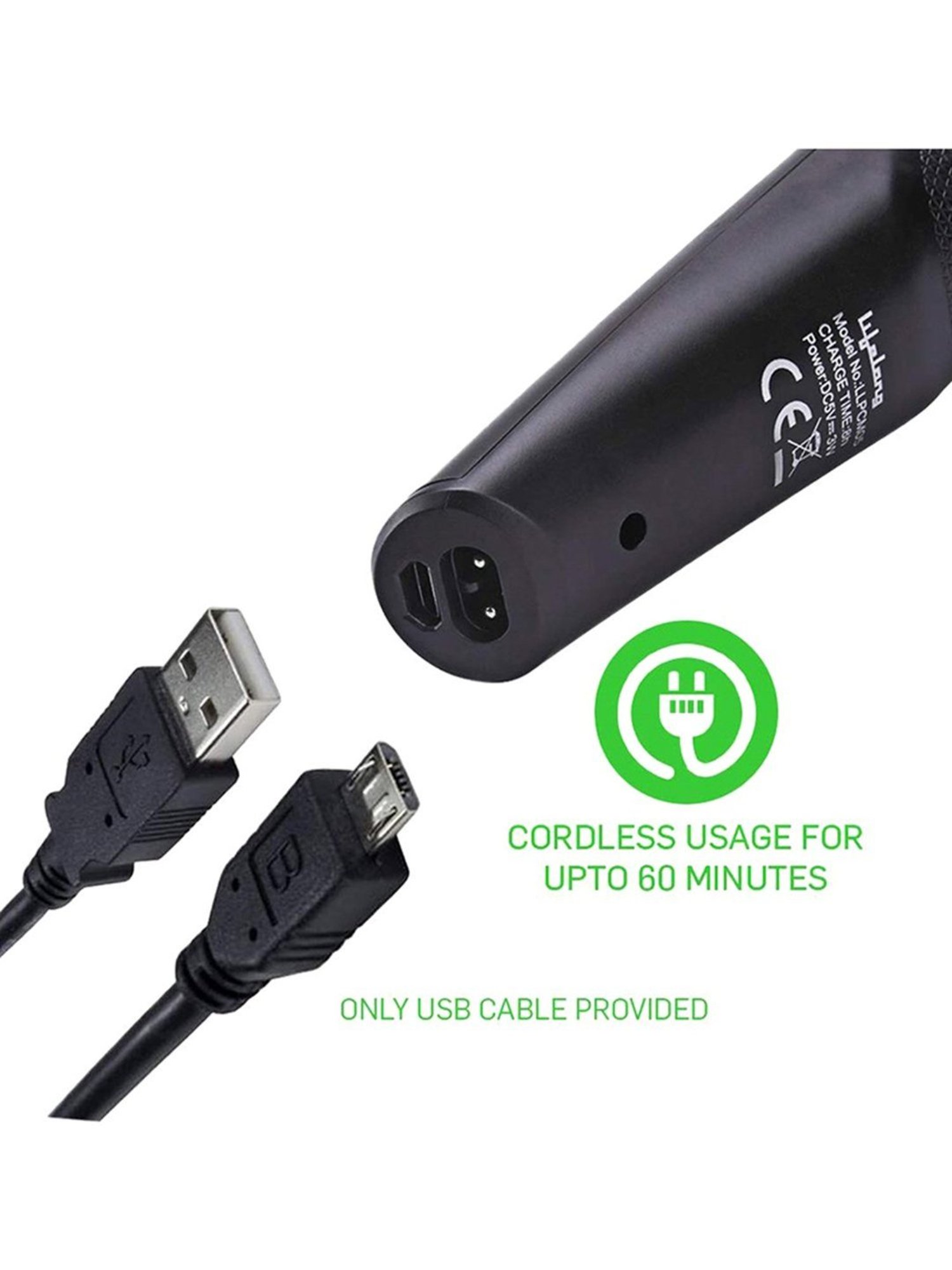 Lifelong LLPCM07 Corded & Cordless Rechargeable Beard Trimmer (Black)