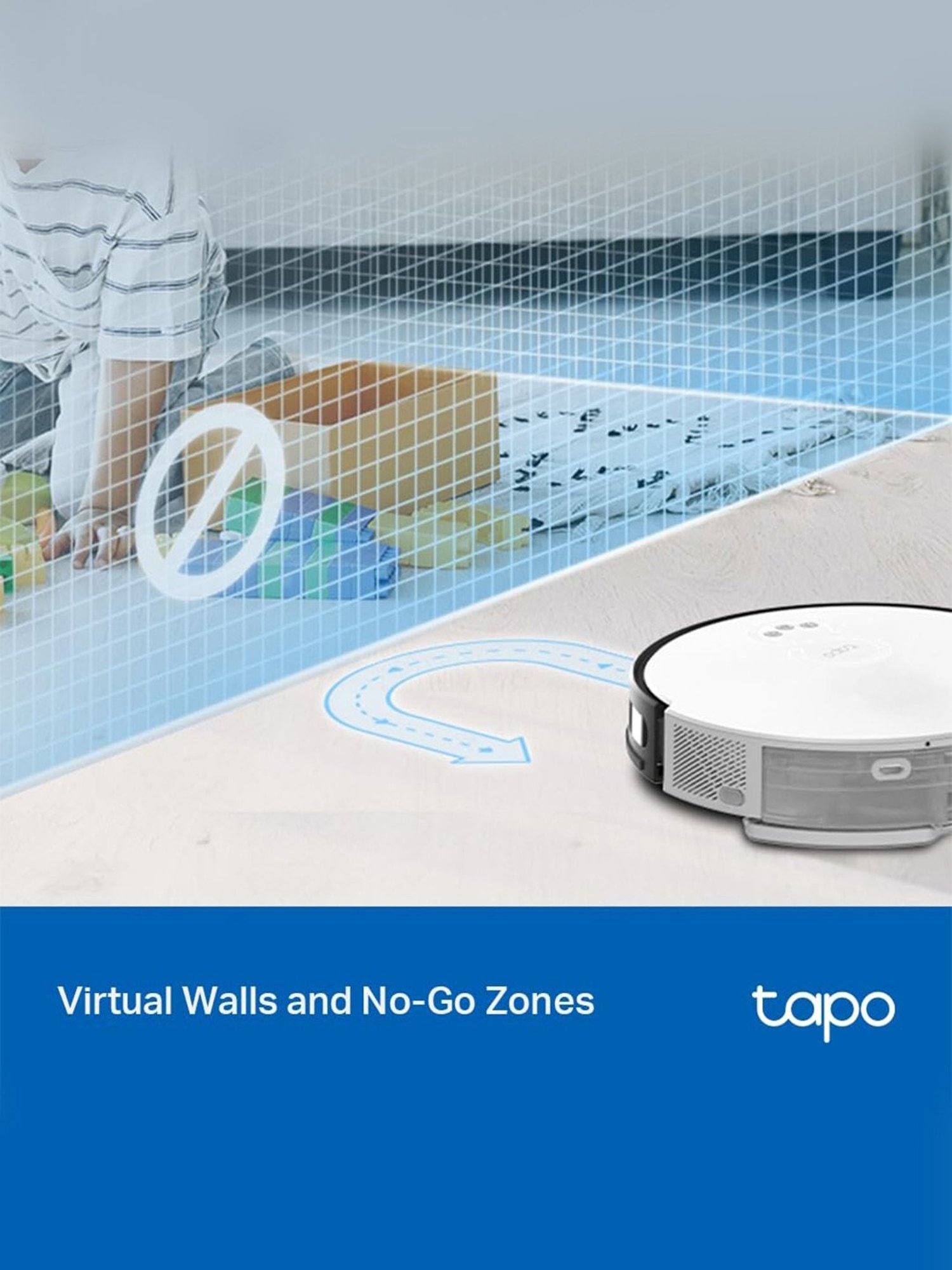 TP-Link Tapo RV20 Mop Plus MagSlim LiDAR Gyroscope Navigation Robot Vacuum (Black & White)