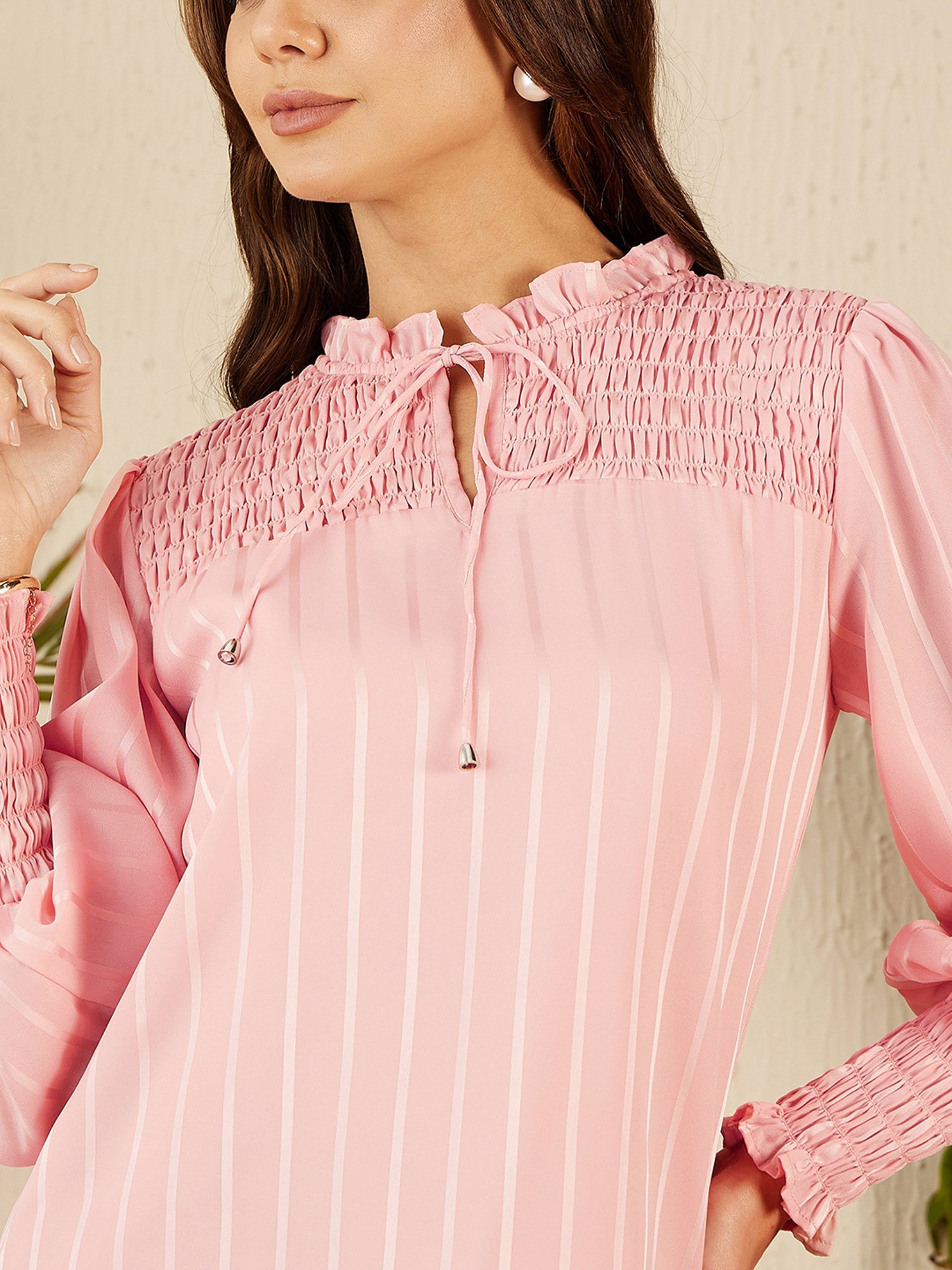 Marie Claire Pink Striped Top