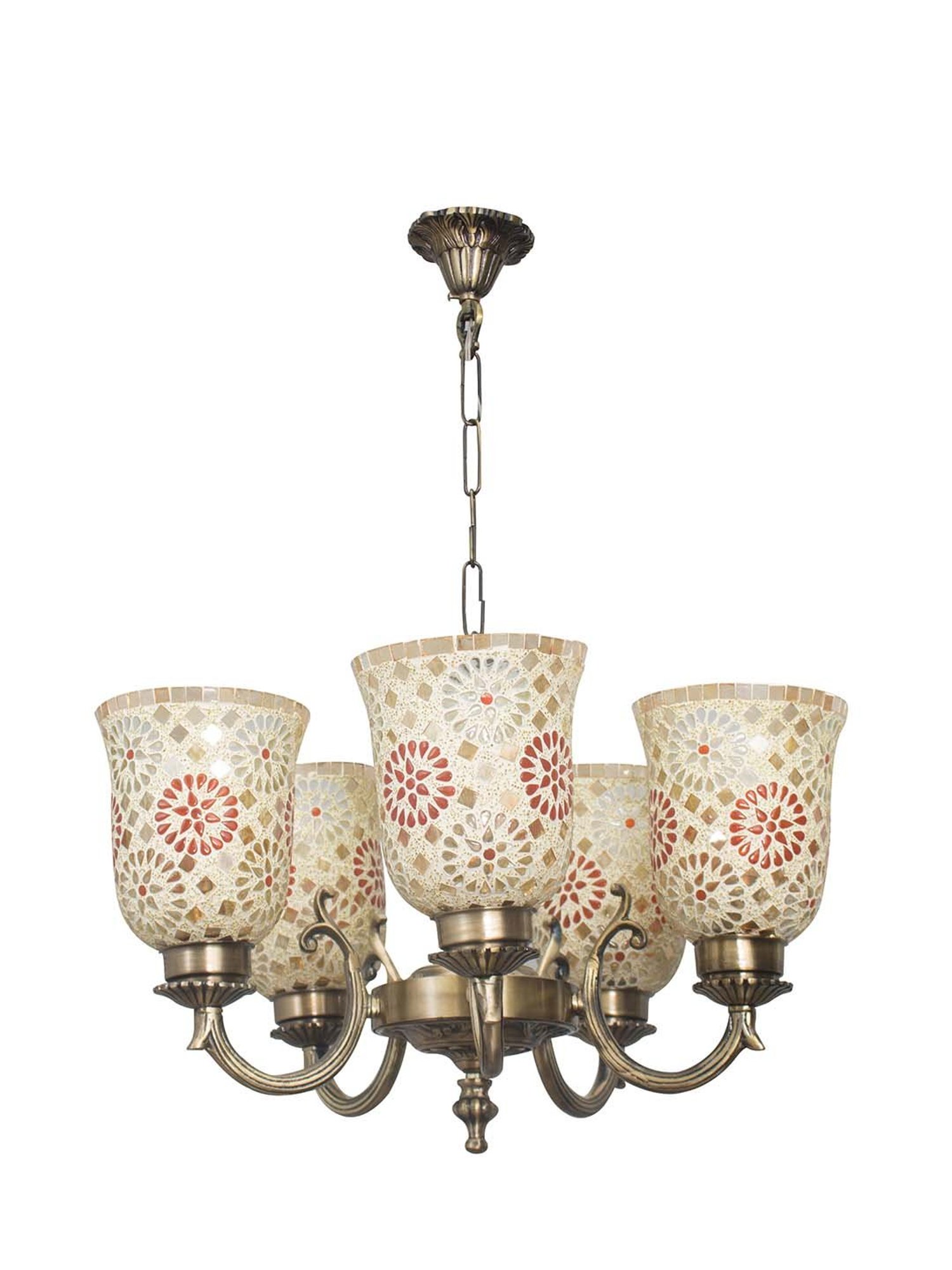 Fos Lighting Golden Tilak Double U Arm Chandelier - Set of 1