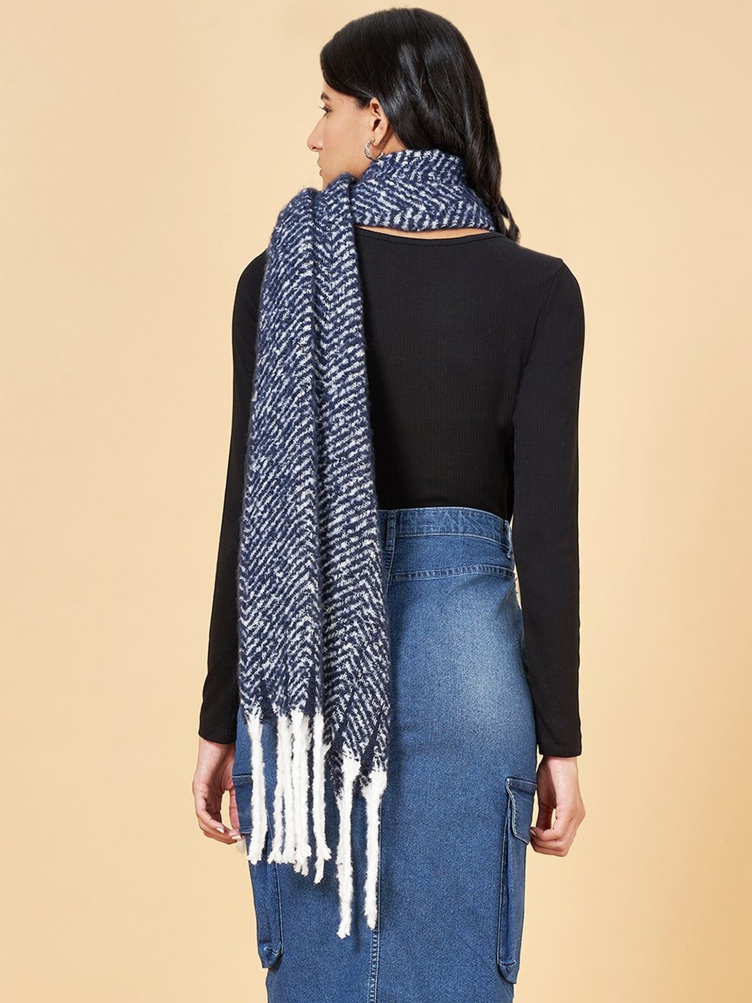 Forever Glam by Pantaloons Blue Printed Stole