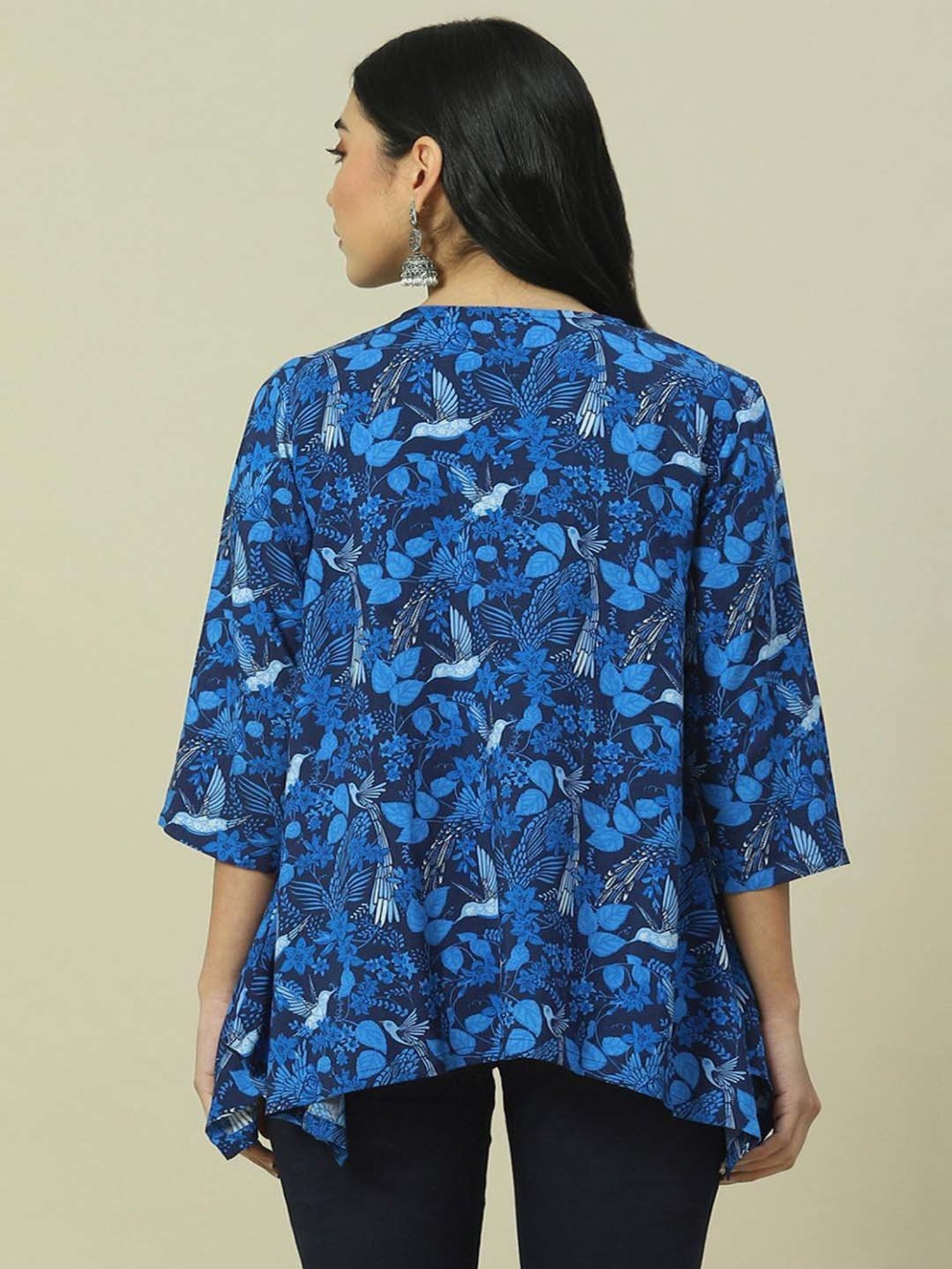 Rangriti Blue Printed Top
