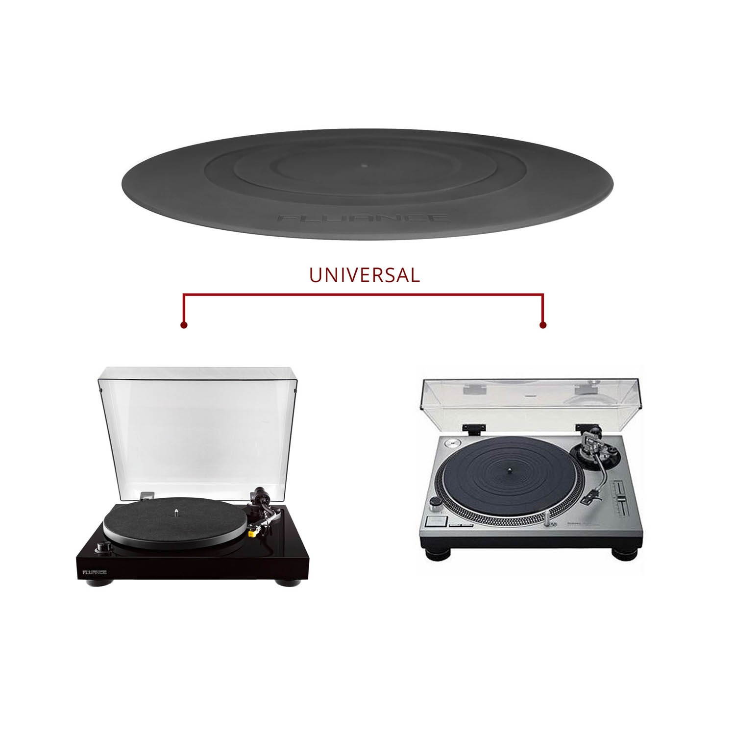 Fluance Turntable Platter Mat (Rubber Black) - Durable Audiophile Grade Silicone Design for Vinyl Record Players (PFHTRP)