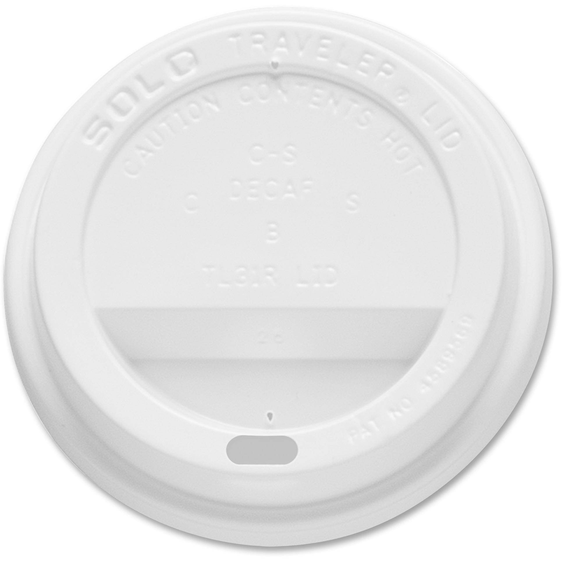 Solo Traveler Hot Cup Lid 3.2"x.7" 100/PK White TL38R20007