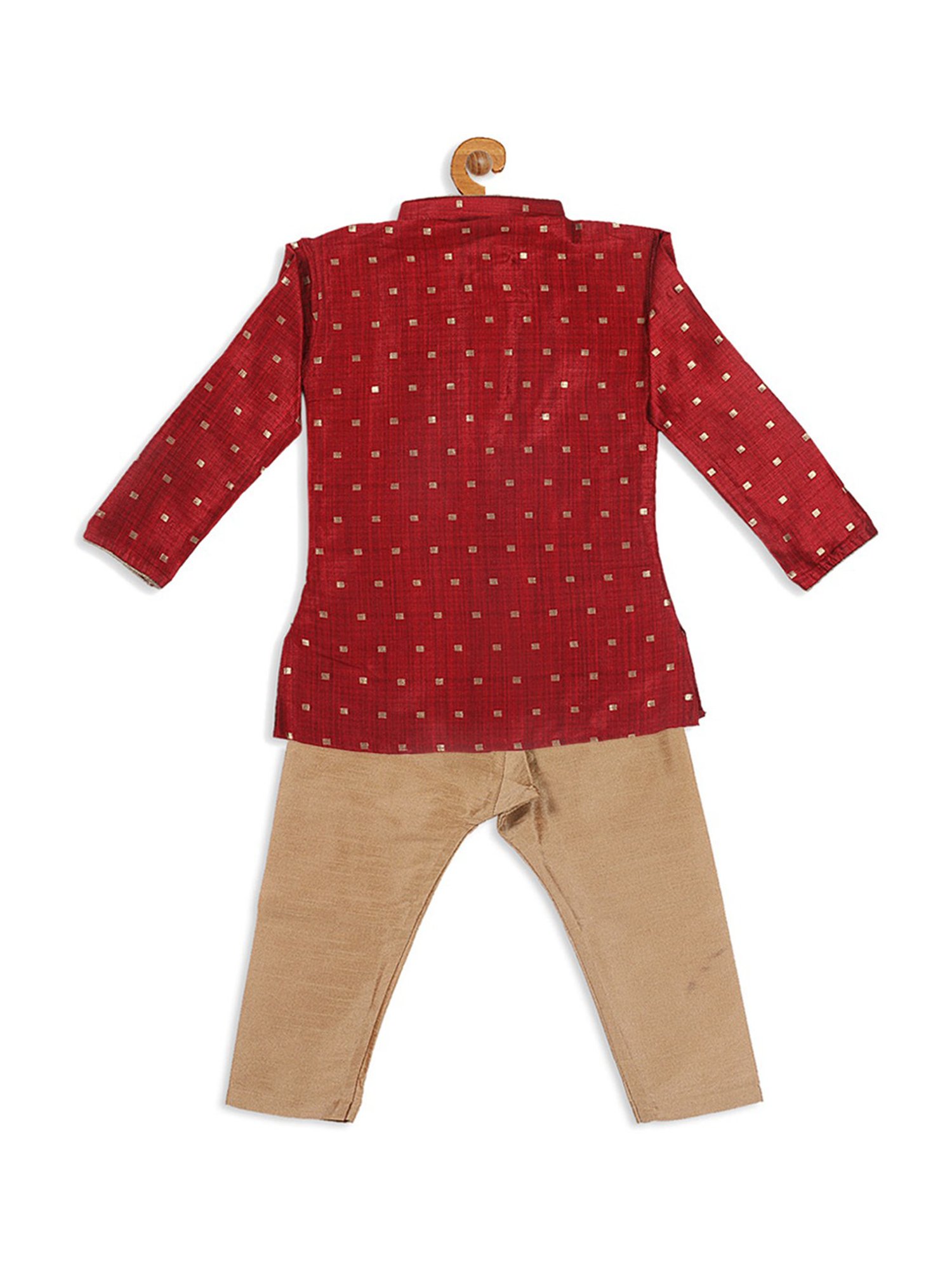 VASTRAMAY SISHU Maroon & Gold Printed Kurta Set