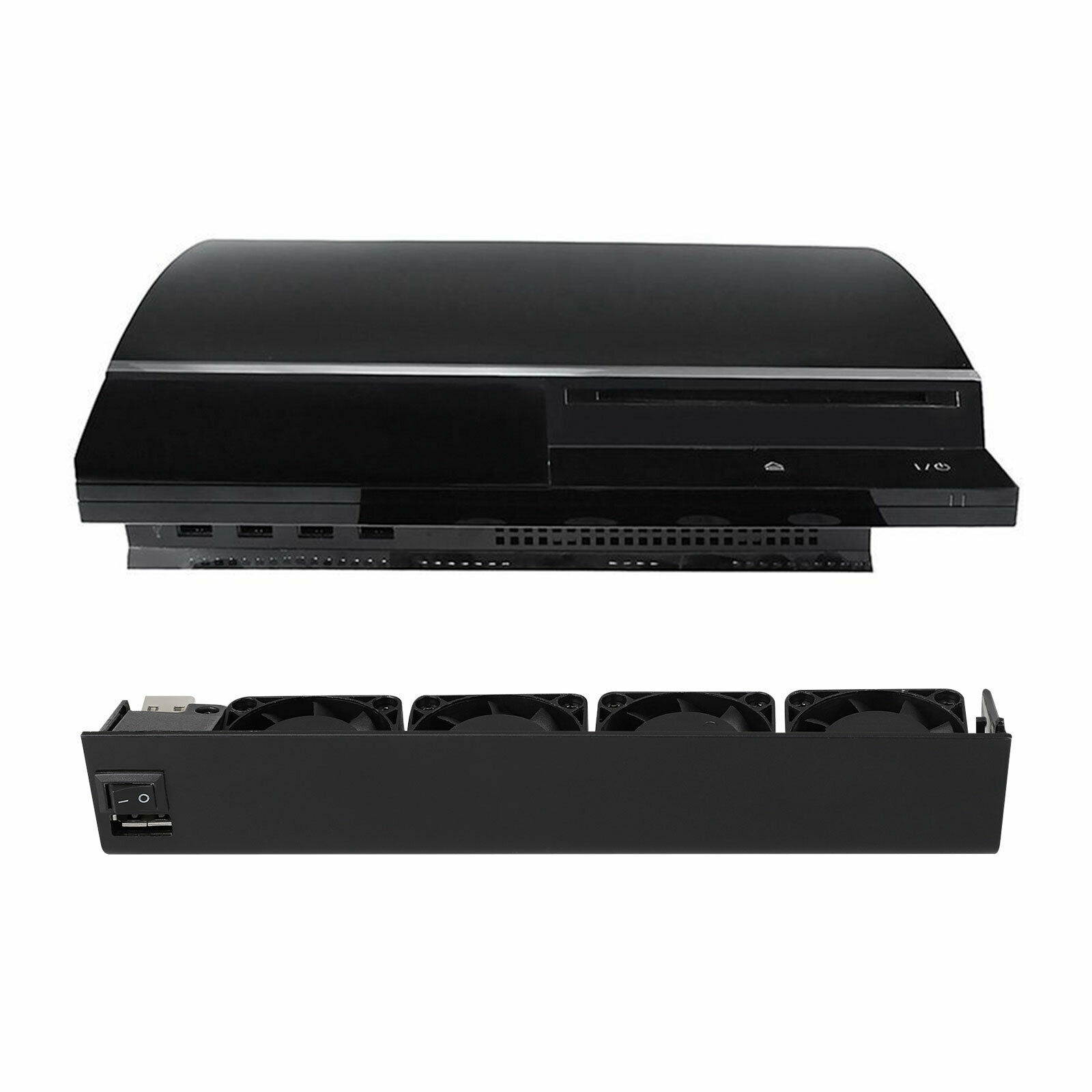 4-Fan External Front Intercooler USB Extra Cooling System Cooler for  PS3