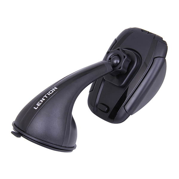 LENTION Car Mount Phone Holder with Windshield for iPhone, iPod, Smart Phone, PSP, GPS - Black