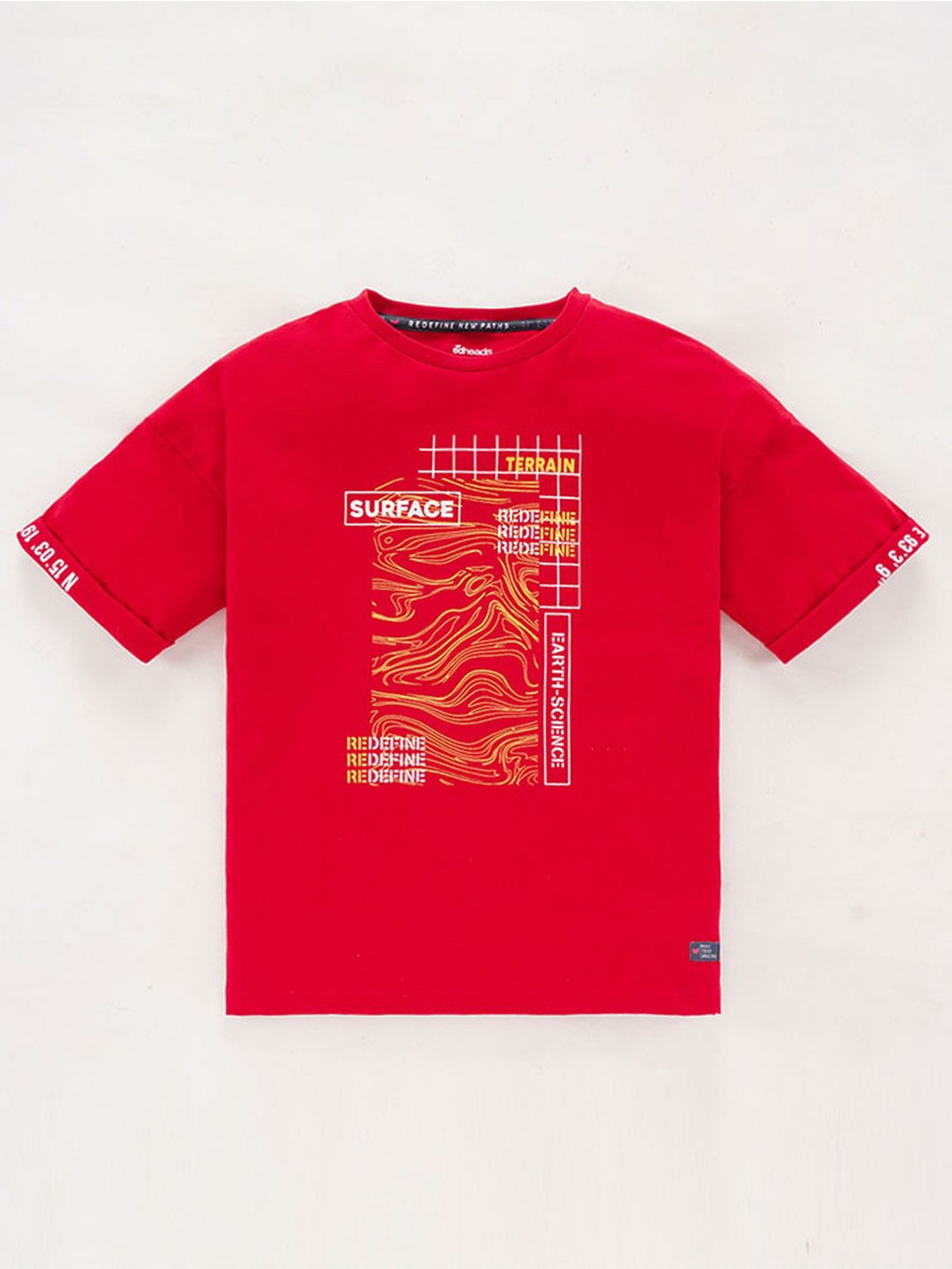 Edheads Kids Red Cotton Printed T-Shirt