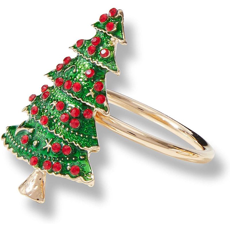 Farmlyn Creek 6 Pack Christmas Tree Napkin Rings for Holiday Home D'ecor (1 x 2 in)