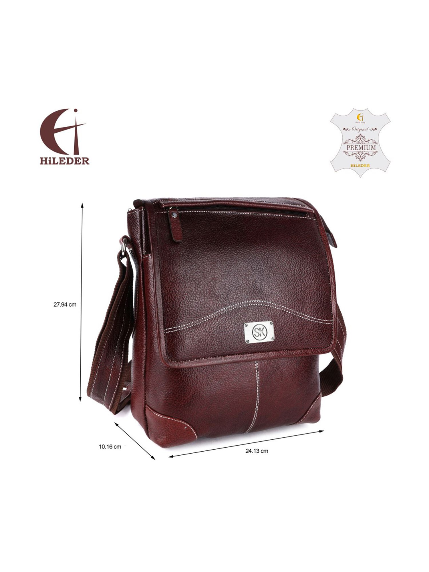 HiLEDER Brown Solid Medium Cross Body Bag