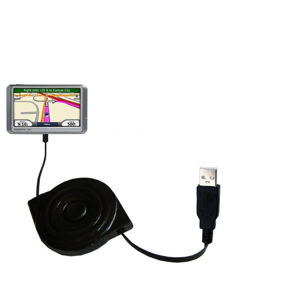 Gomadic USB Power Port Ready Retractable USB Charge USB Cable Wired specifically for The Garmin Nuvi 880 and uses TipExchange