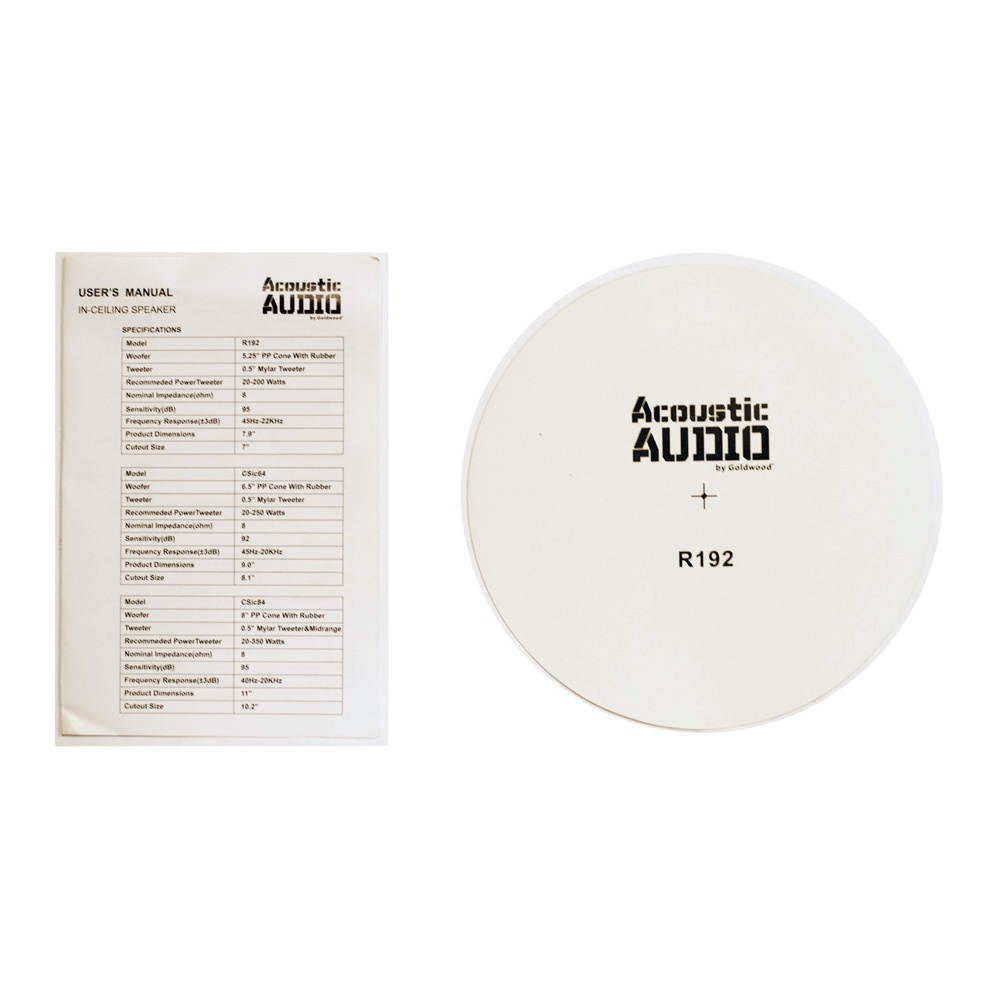 Acoustic Audio R192 Frameless In Ceiling / In Wall Speaker 6 Pair Pack 2 Way Home Theater Surround Speakers