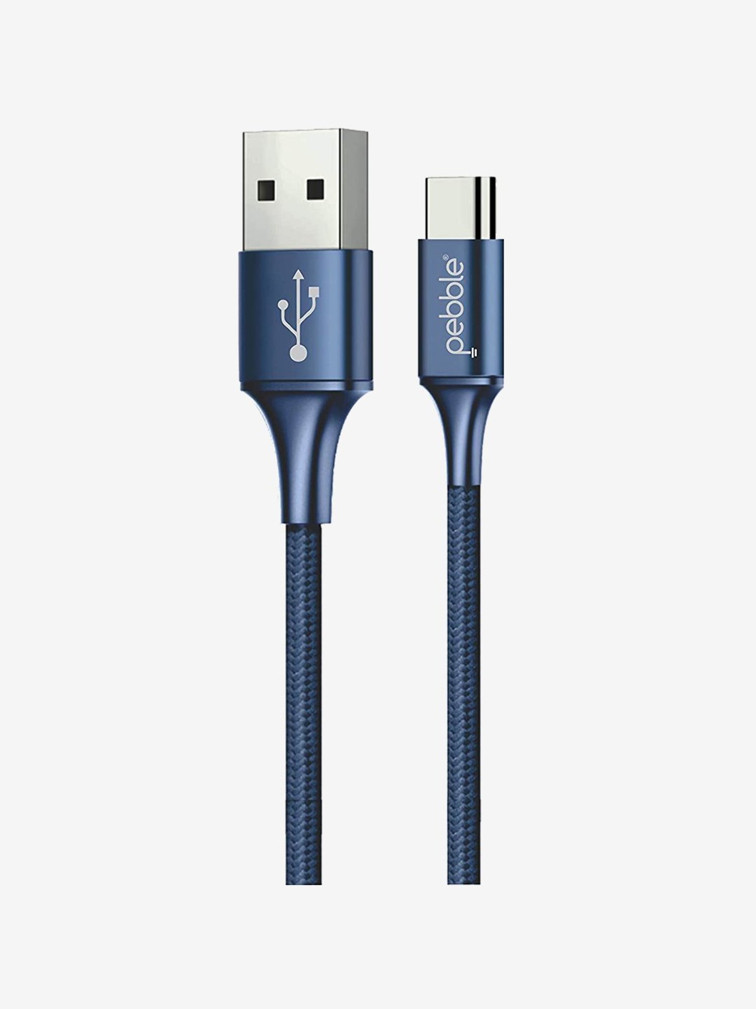 Pebble PNCC12 Rapid Nylon Braided 2.4 Amps Type-C Fast Charging Cable (Blue)