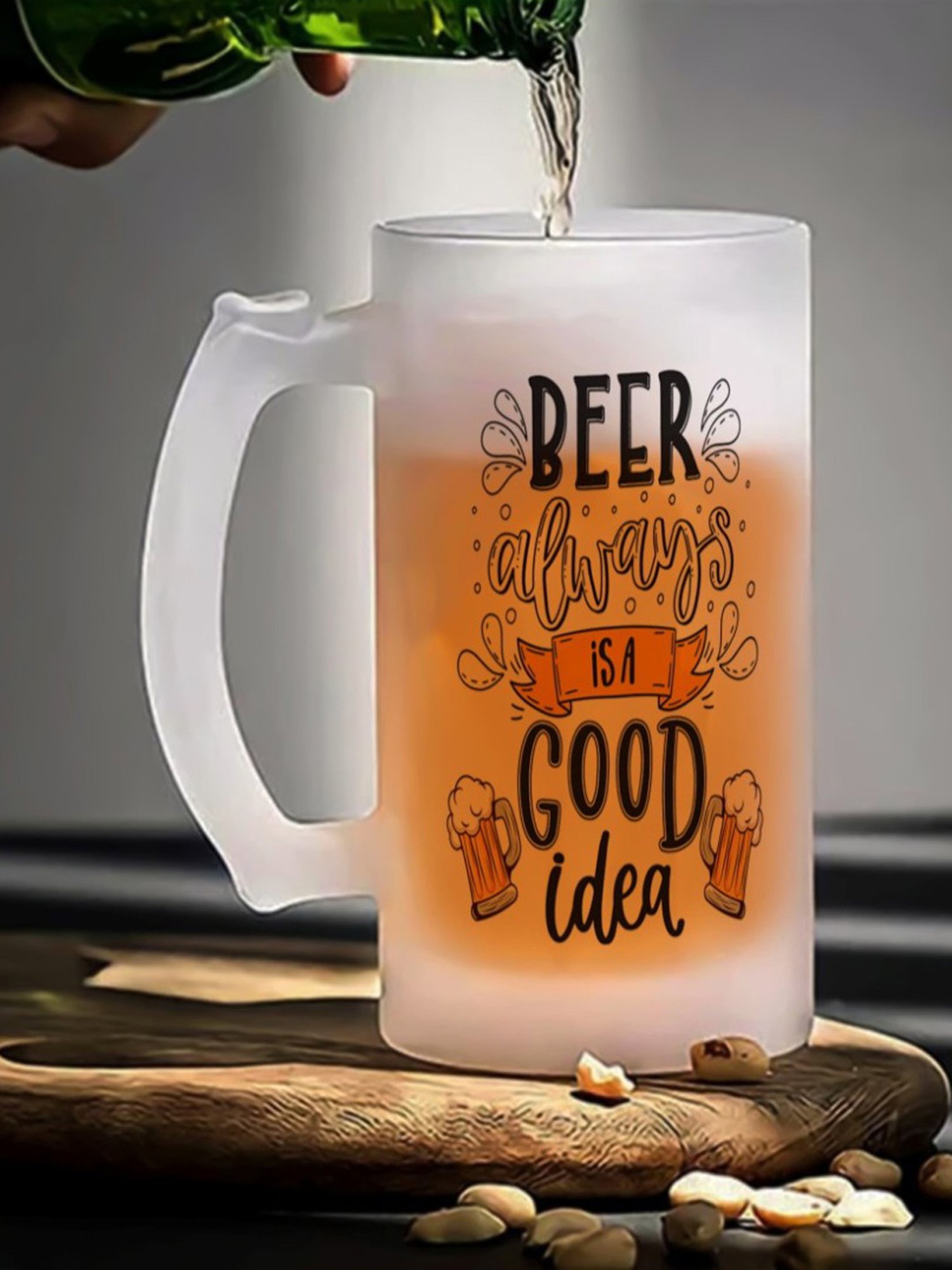Gathari Good Idea White Glass Beer Mug