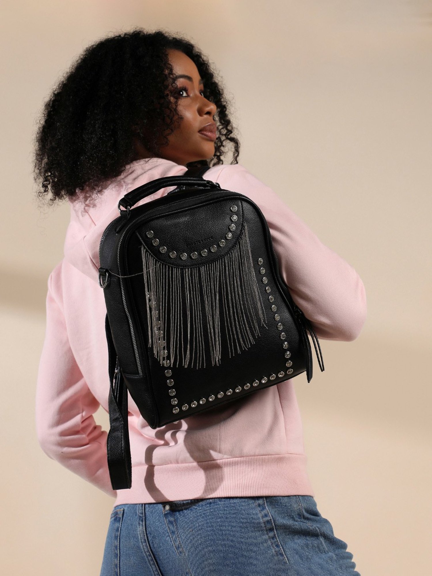 Tohl Fenwick Black Leather Medium Backpack