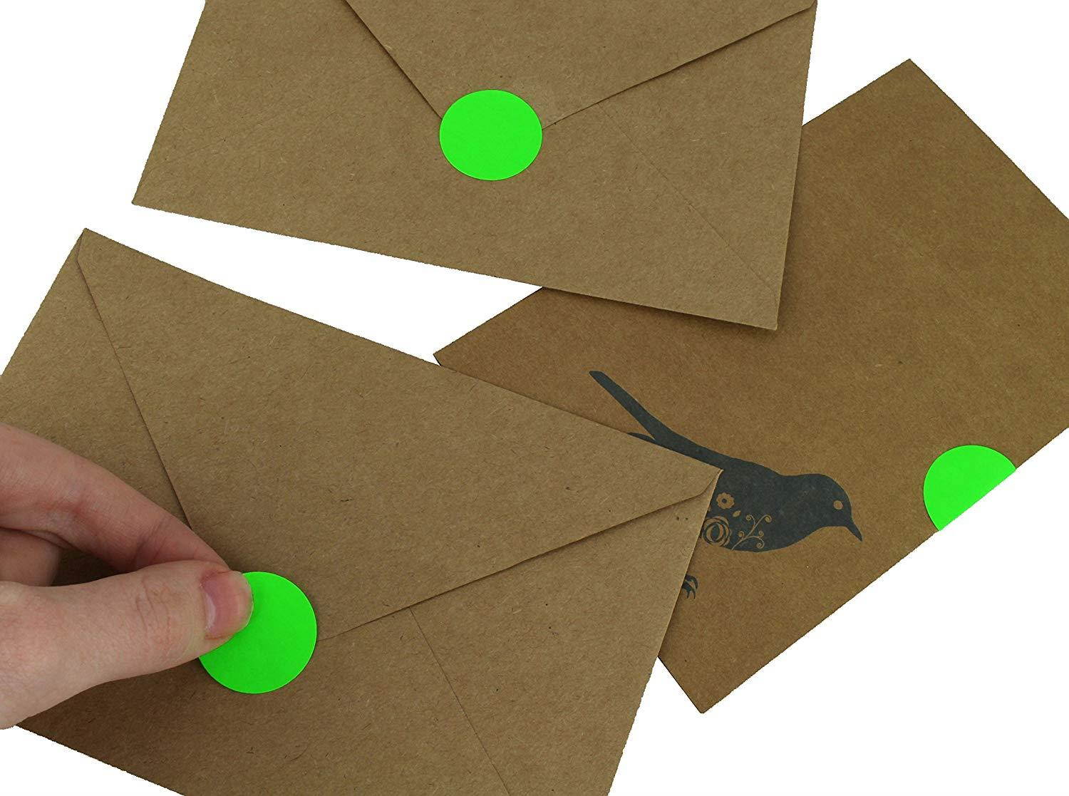 ChromaLabel 1 inch Removable Color-Code Dot Labels on Sheets | 1,000/Pack (Fluorescent Green)