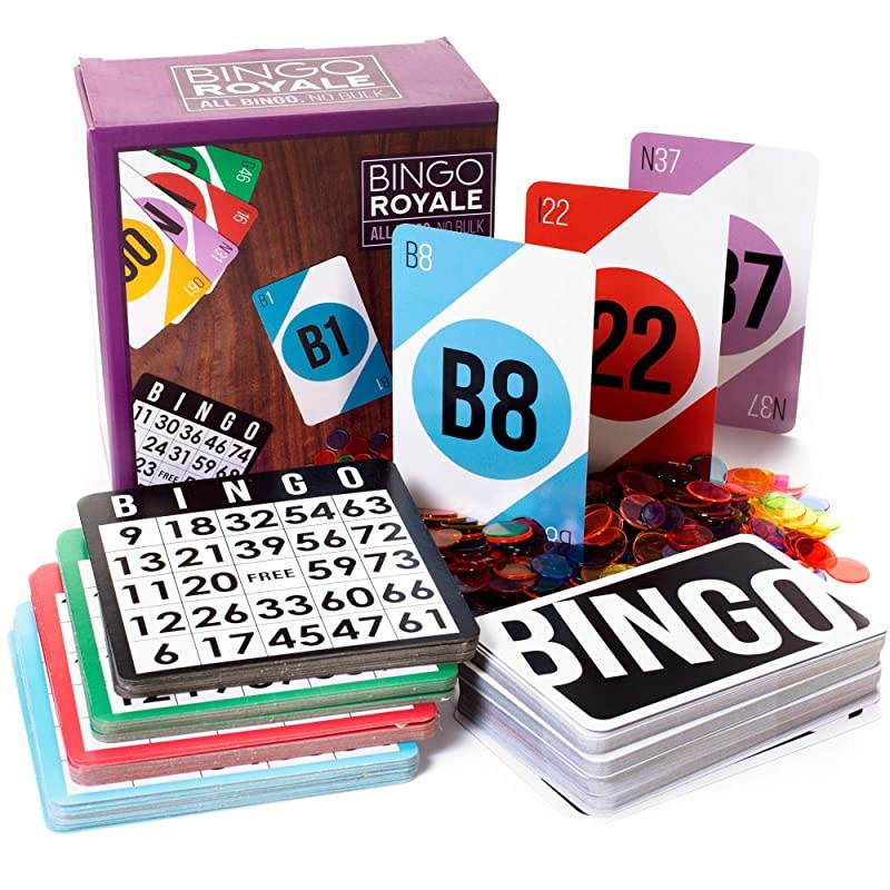 Royale Bundle | Complete Set with 1000 Chips 100 Cards and Jumbo Deck of Calling Cards | AllInclusive Kit for Schools Rec Centers Senior Homes Charity Events and Large Group Games