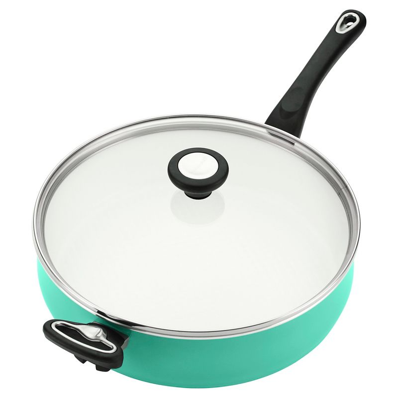 Farberware PURECOOK Ceramic Nonstick Cookware 5Qt Covered Jumbo Cooker with Helper Handle - Aqua