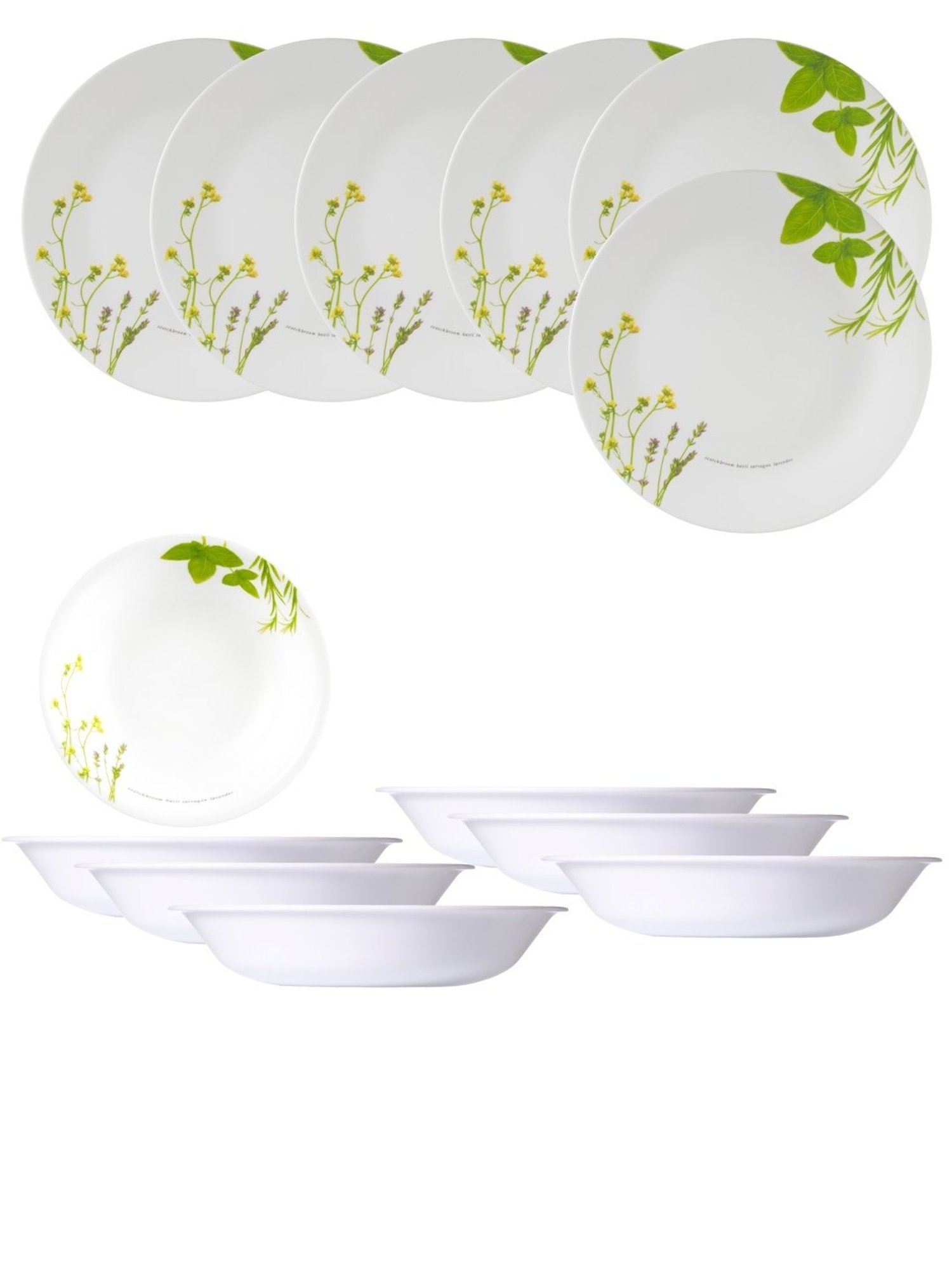 Cello White & Rust Glass Dinner Set