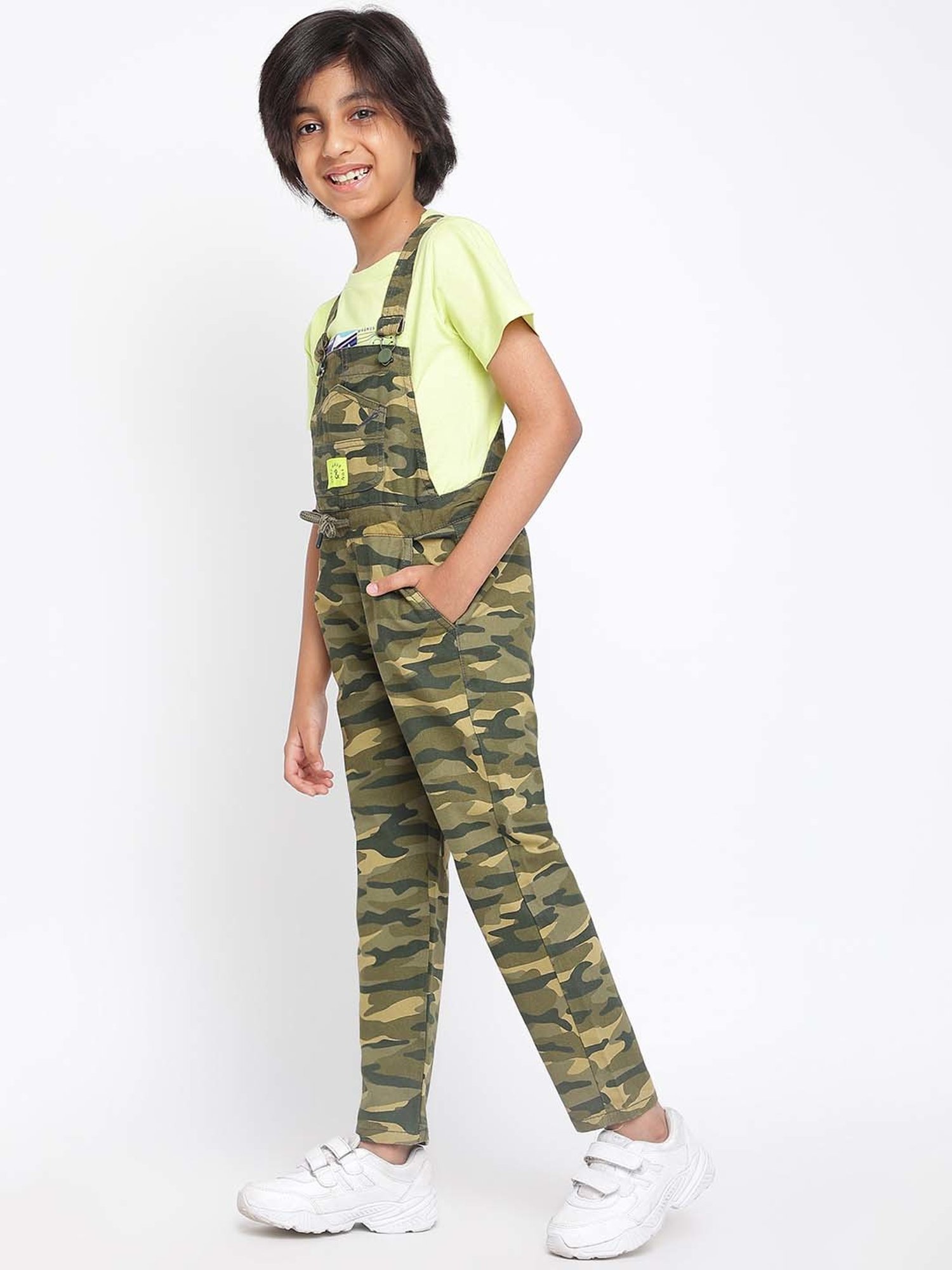 Kiddopanti Kids Blue Solid Dungaree