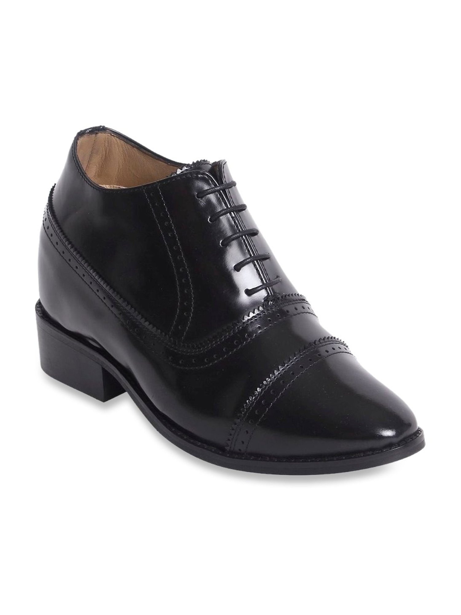 Celby Men's Height Increasing Black Oxford Boots