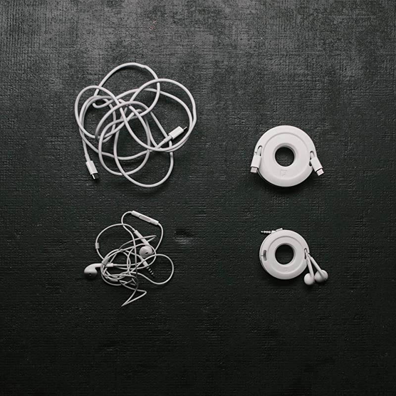 Winder Mini and Max Headphone and Cable Winder and Organizer Perfect for Wrapping Earbuds and Cords for Travel and Organization (Max, Black)