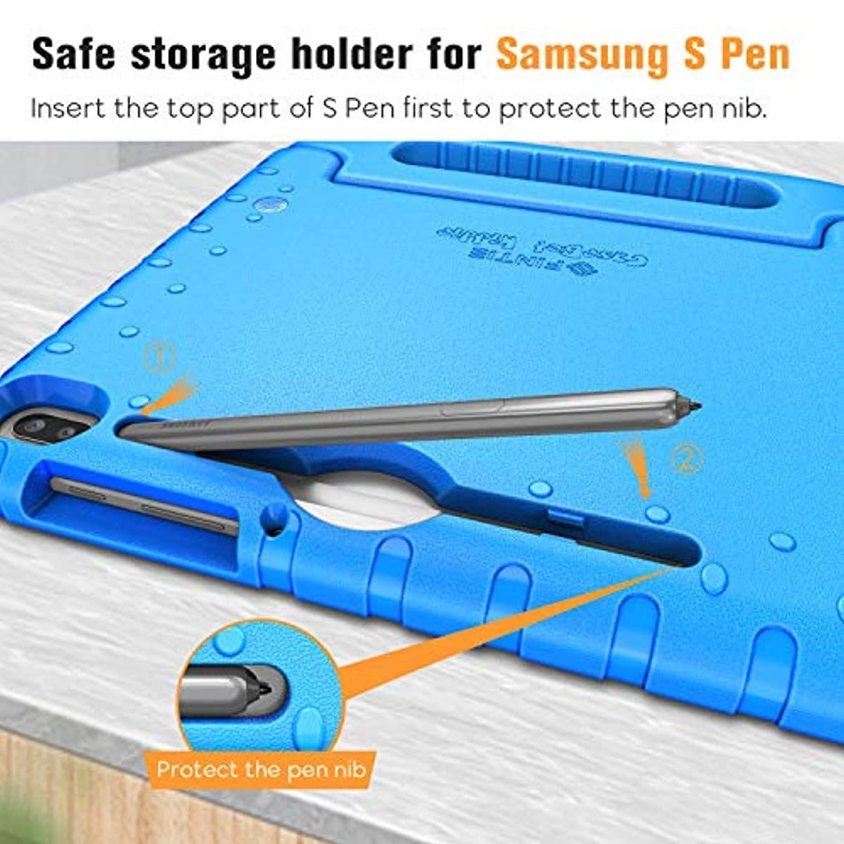 Fintie Shockproof Case for Samsung Galaxy Tab S6 10.5" 2019 (Model SM-T860/T865/T867), Kiddie Series Light Weight Convertible Handle Stand Kids Friendly Cover with Built-in S Pen Holder, Blue