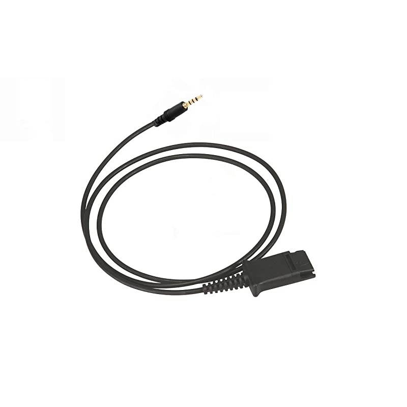 35mm Adapter Cable for All Plantronics and  QD Headsets Connects with All Cell Phones and PCLaptops with a Single 35mm Jack Port