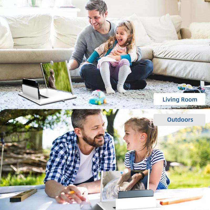 Donwell 12" Mobile Phone Screen Magnifier 3D HD Video Amplifier Pull-out Stand Bracket For Apple iPhone 11/11Pro/11Pro Max/12/12 Pro/12 Pro Max,For Samsung Galaxy Note 20/20 Ultra/Note 10+/10+5G