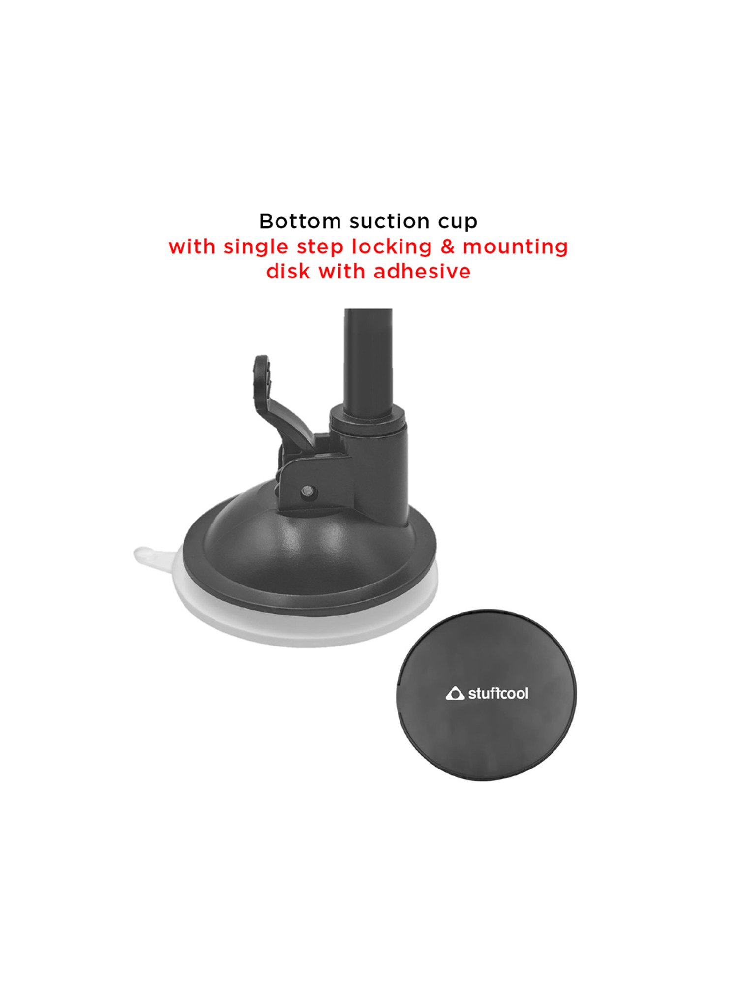 Stuffcool Captis Windshield/Dashboard Car Mount Holder for Smartphones - Black