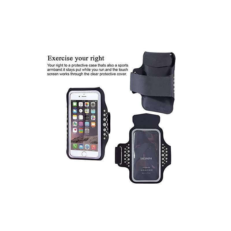 Armband for iPhone X, iPhone 8 Plus, 7 Plus, 6 Plus, 6s Plus, iPod Galaxy S6, S6 Edge, S7 Edge Plus with Key Cards Money Holder, for Running, Sports, Jogging, Hiking, Biking 5.8''