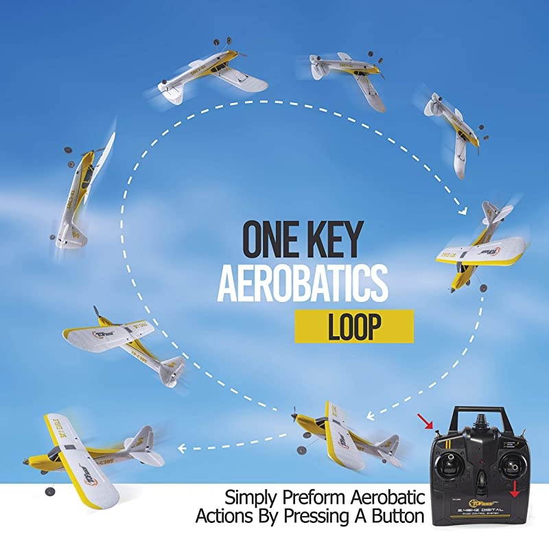 RC Plane 4 Channel Remote Control Airplane Ready to Fly RC Planes for Adults, Stunt Flying Upside Down, Easy & Ready to Fly, Great Gift Toy for Adults or Advanced Kids TR-C385