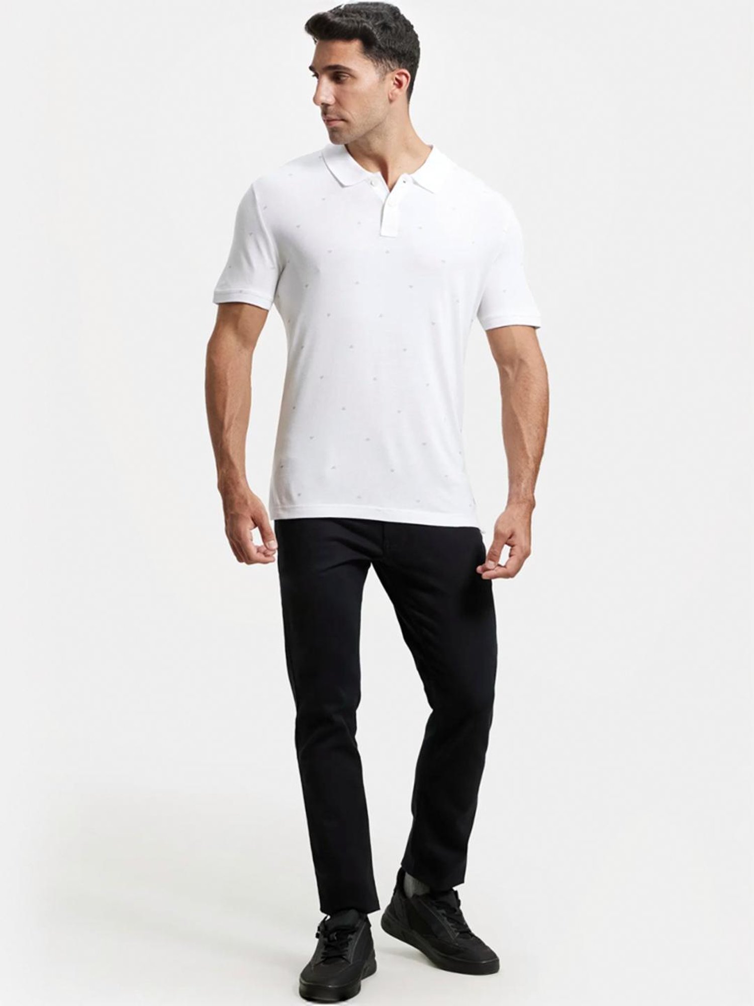 Jockey IM16 Men's Tencel Micro Modal And Cotton Blend Printed Half Sleeve Polo T-Shirt