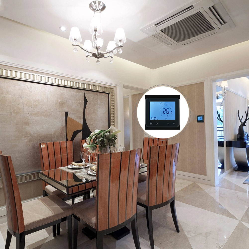 5A Water Heating Thermostat with Touchscreen LCD Display Weekly Programmable Energy Saving Temperature Controller