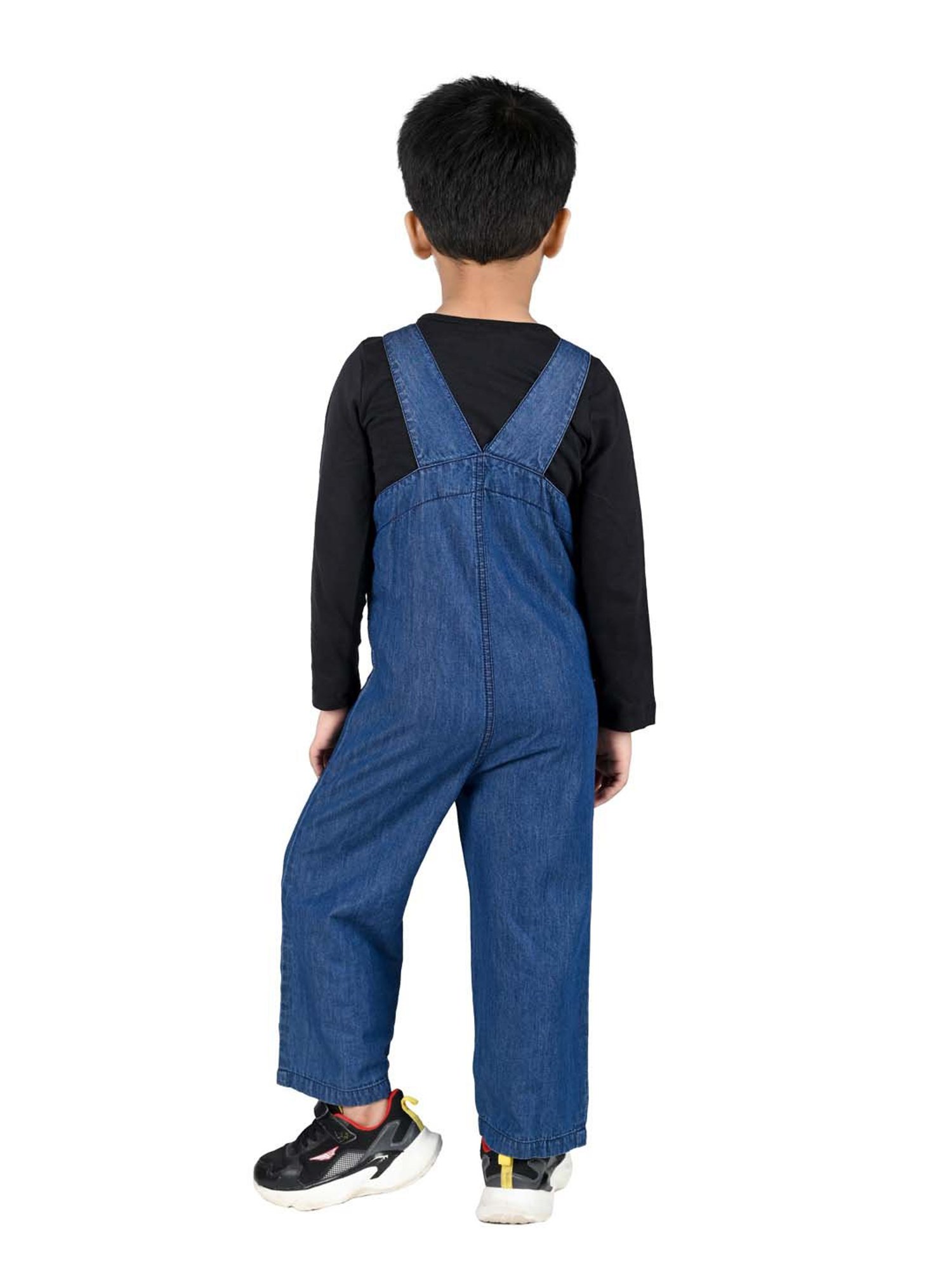 Budding Bees Kids Blue Solid Dungaree
