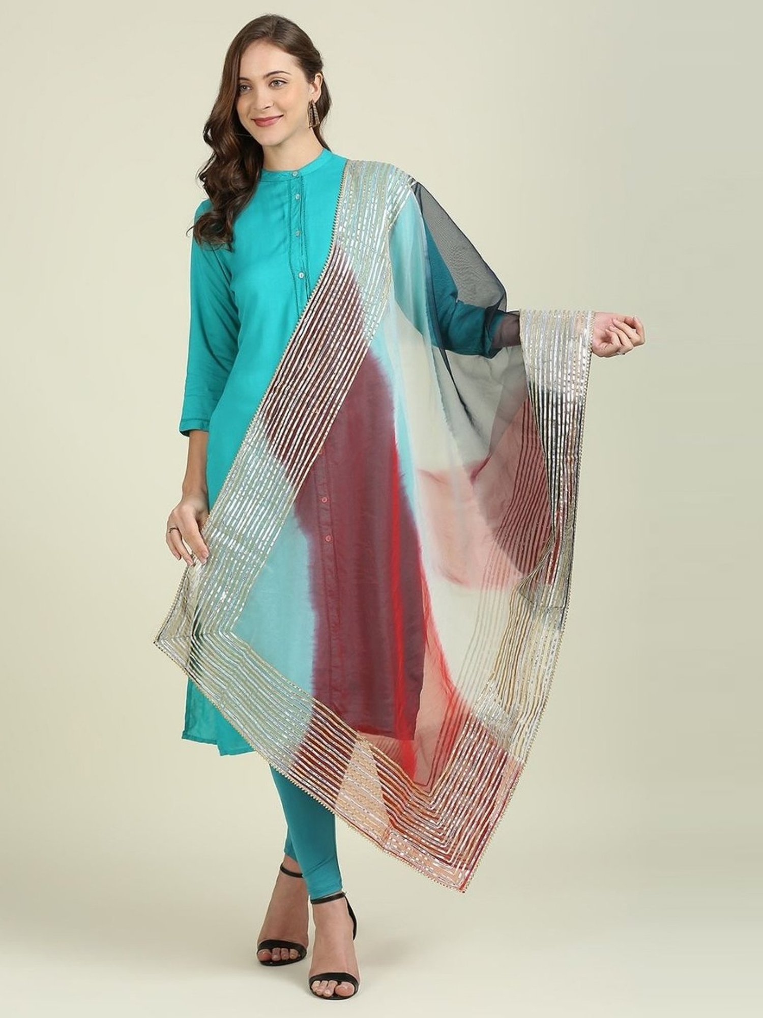 Stylum Red Plain Dupatta