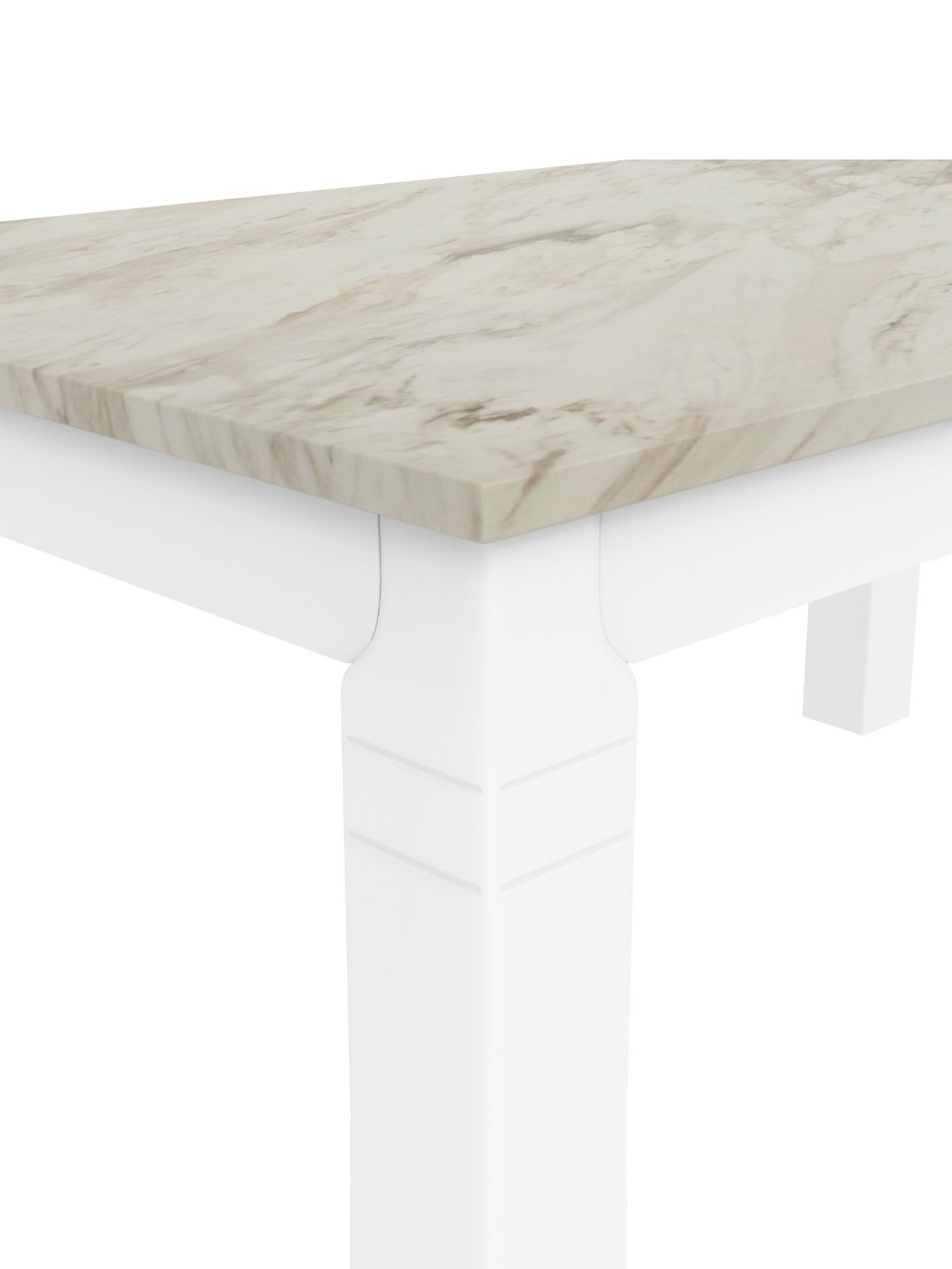 Godrej Interio Ivana White Rubber Wood 6 Seater Rectangular Dining Table