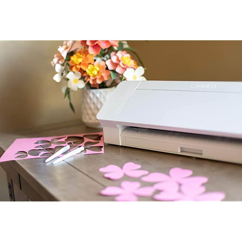 Cameo 4 with Bluetooth 12x12 Cutting Mat Autoblade 2 100 Designs and Studio Software White Edition