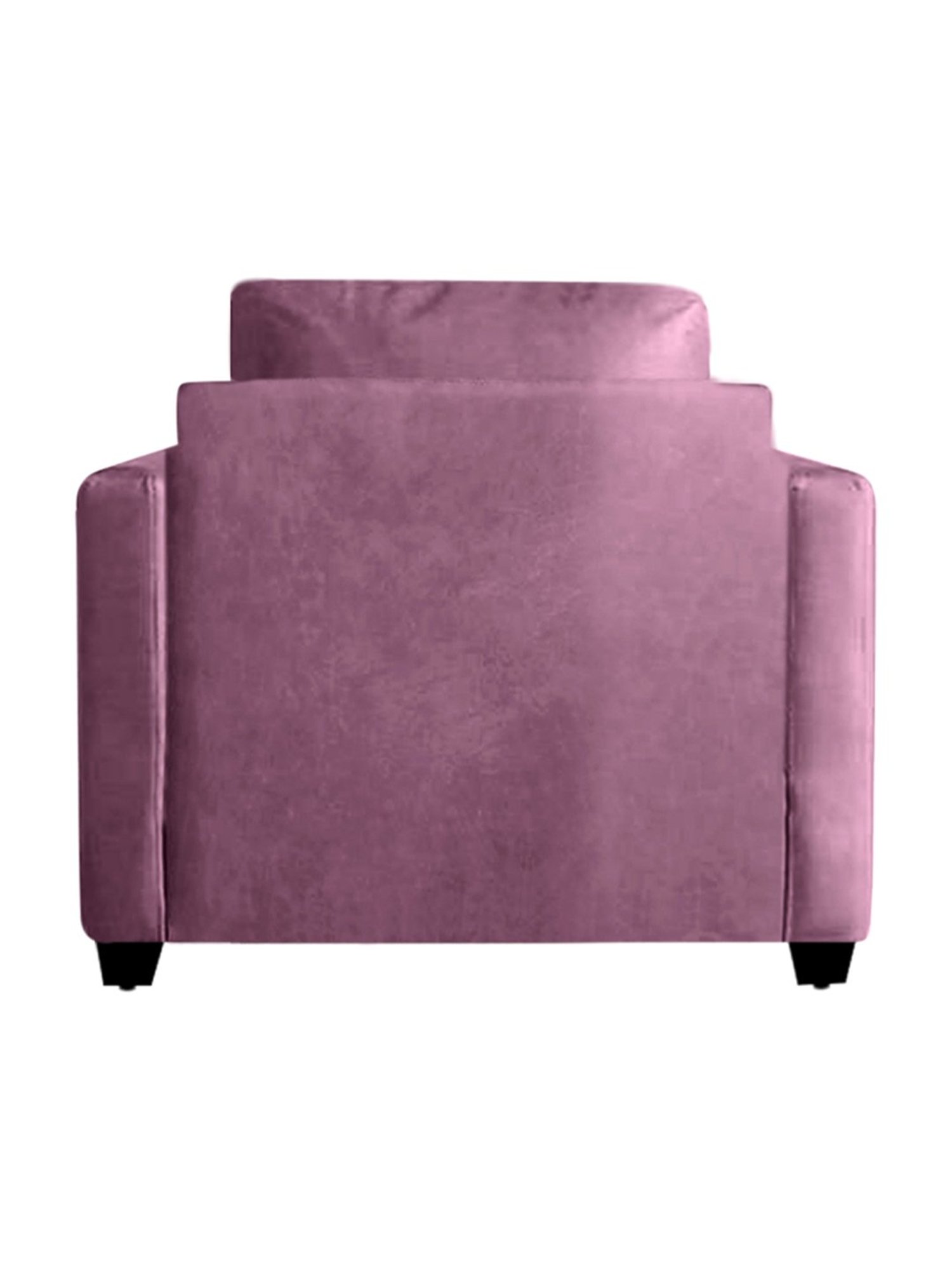 Trevi Olive Purple Leather & Neem Wood 1 Seater Sofa