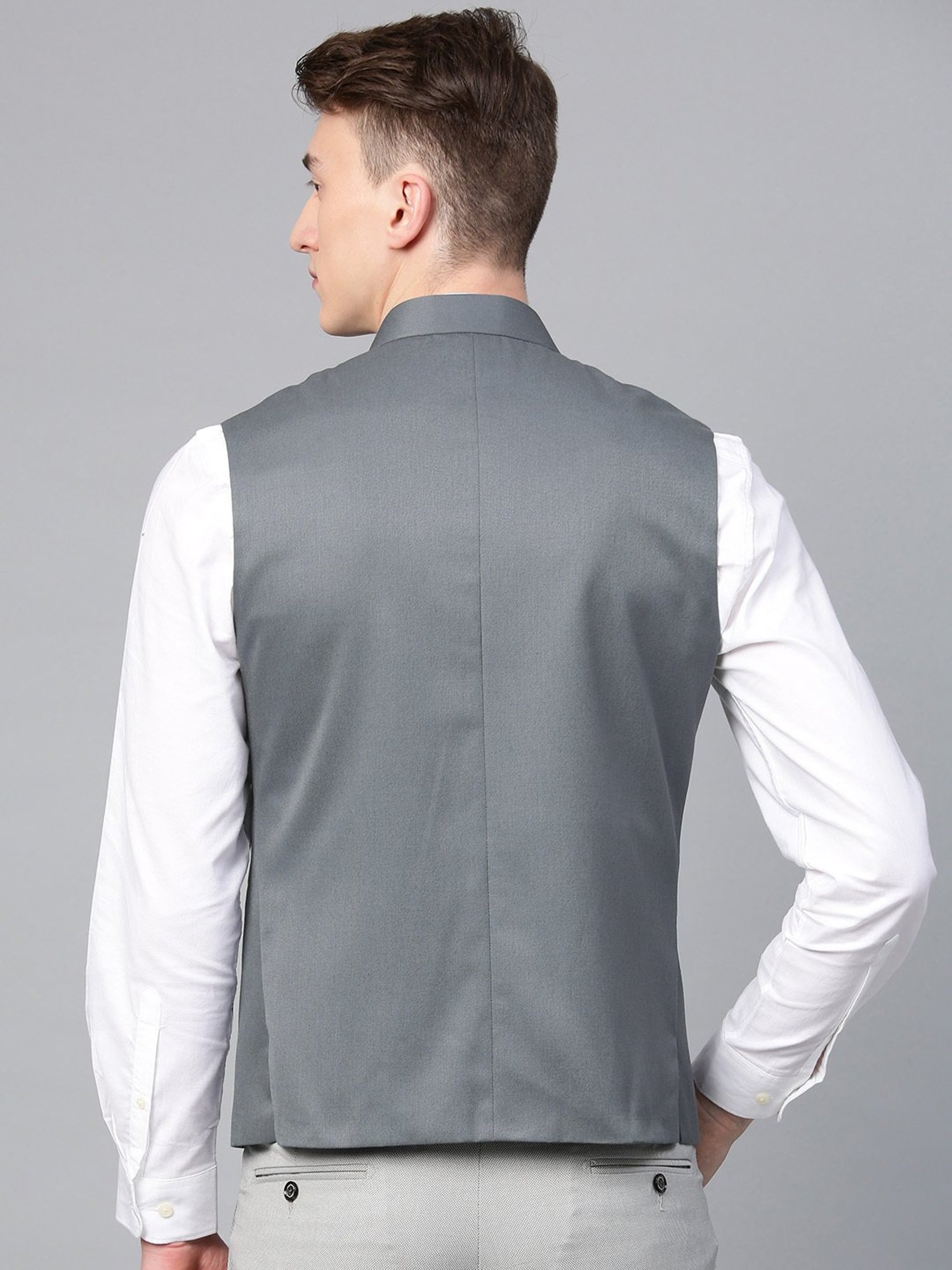ManQ Grey Sleeveless Waistcoat