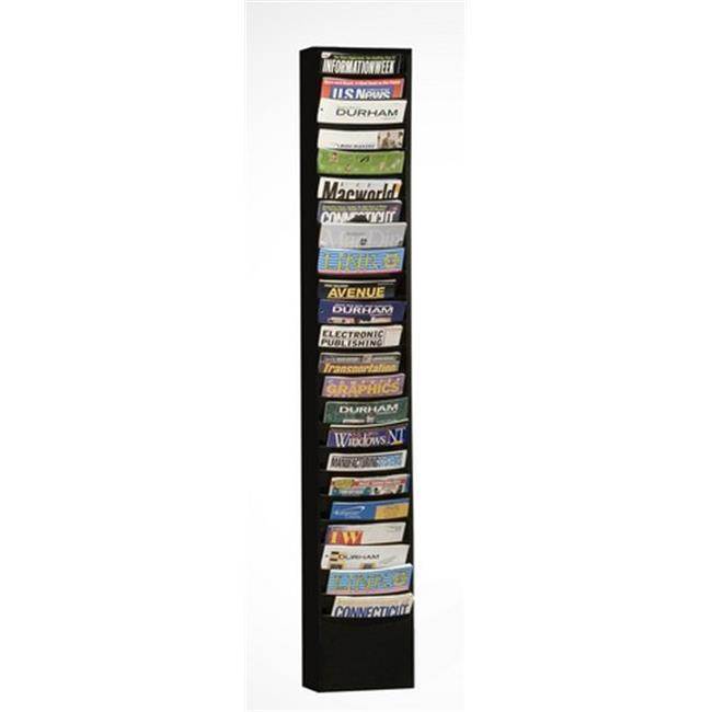 DURHAM MFG 401-08 Literature Rack,Compartment 23,Blk