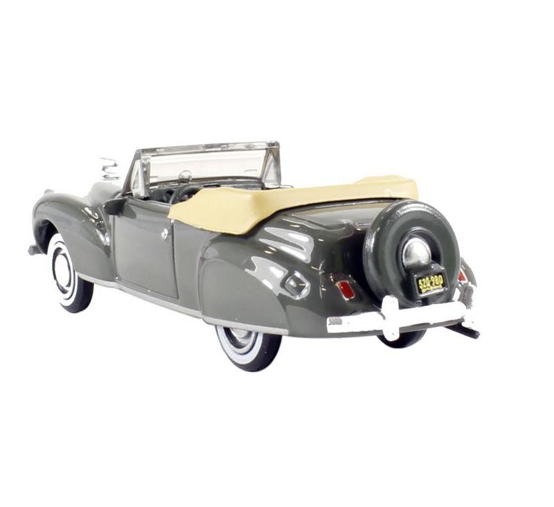 1941 Lincoln Continental Convertible Pewter Gray 1/87 (HO) Scale Diecast Model Car by Oxford Diecast