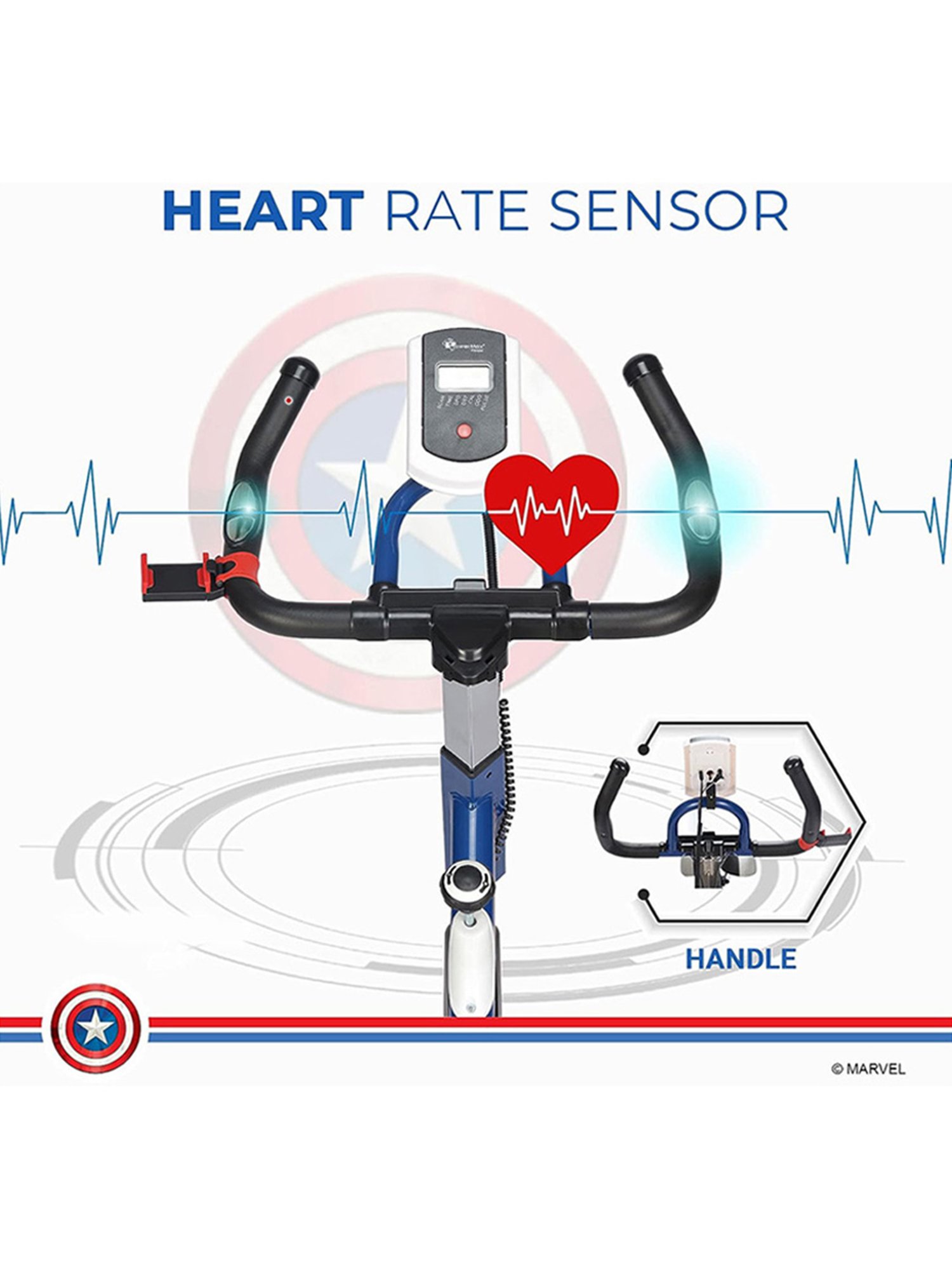 PowerMax Fitness MB-165 Spin Bike (Blue)